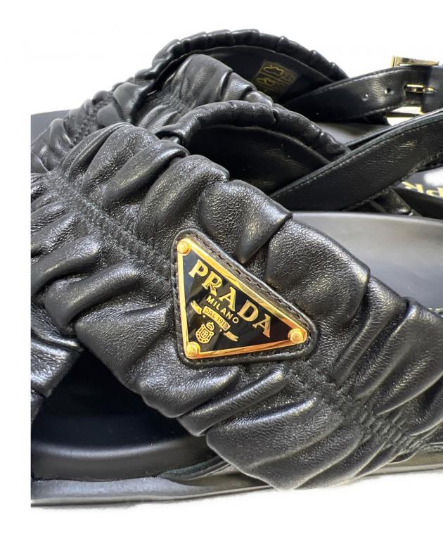 中古・古着通販】PRADA (プラダ) ナッパレザー サンダル ブラック