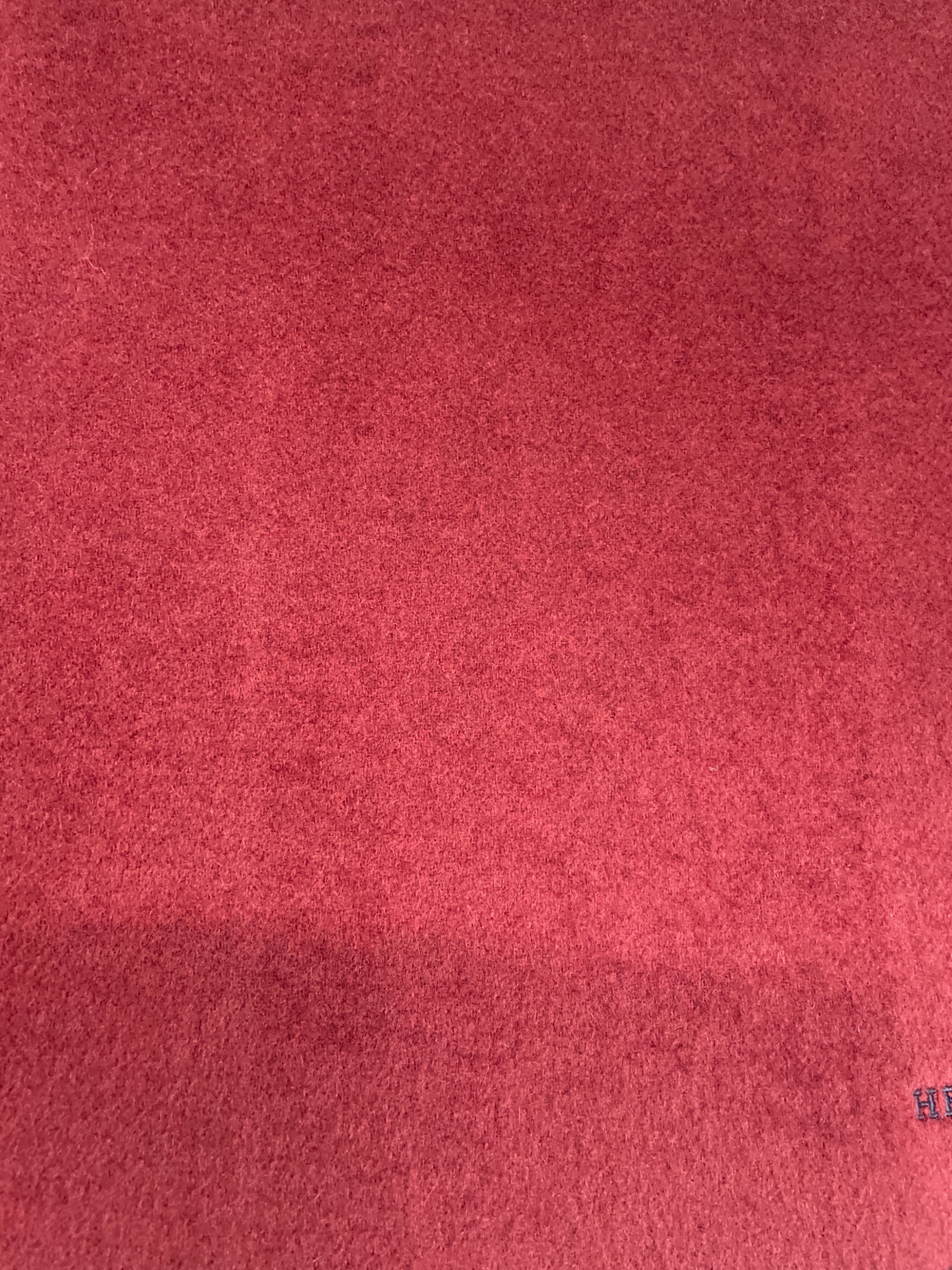 HERMES カシミヤ マフラー ネイビー/レッド 中古・古着通販】HERMES (エルメス) カシミヤマフラー ネイビー×レッド