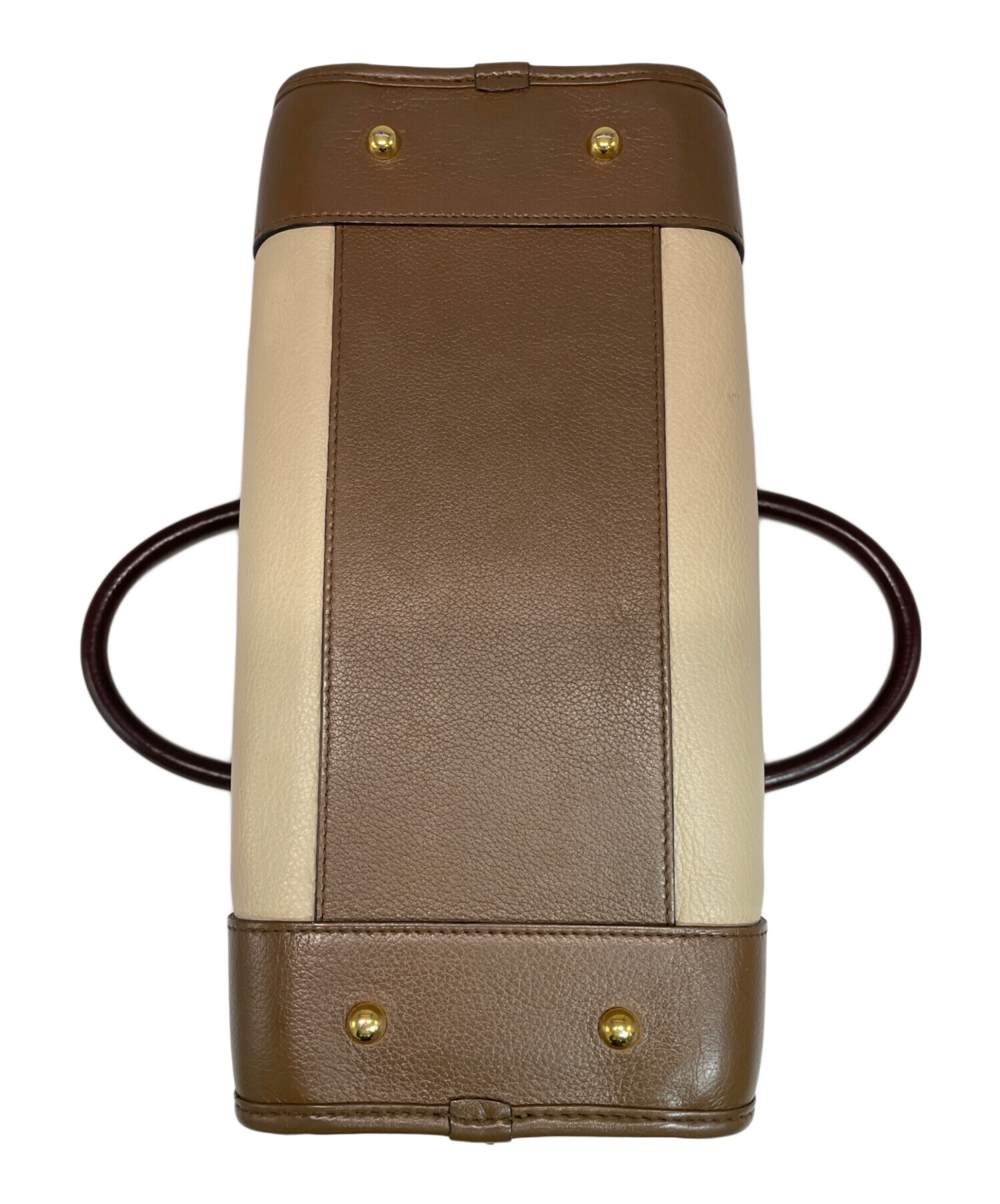 LOEWE ハンドバッグ ベージュ/ブラウン 中古・古着通販】LOEWE (ロエベ) ハンドバッグ ベージュ×ブラウン