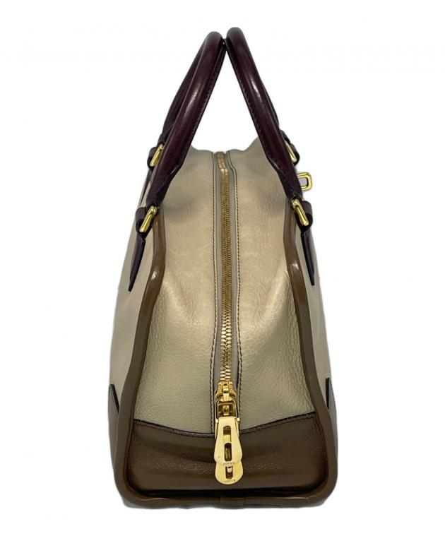 中古・古着通販】LOEWE (ロエベ) ハンドバッグ ベージュ×ブラウン