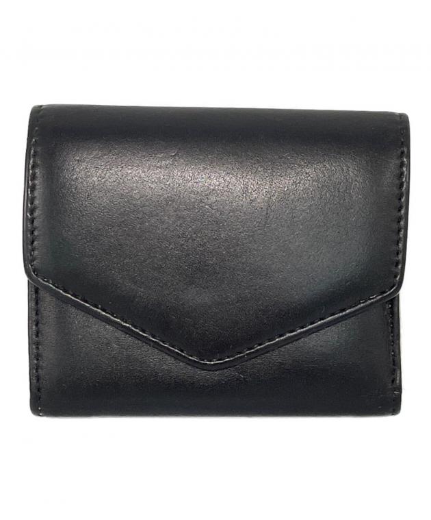 【未使用級】Maison Margiela 二つ折り財布 ブラック レザー 中古・古着通販】Maison Margiela (メゾンマルジェラ) 2つ折り財布