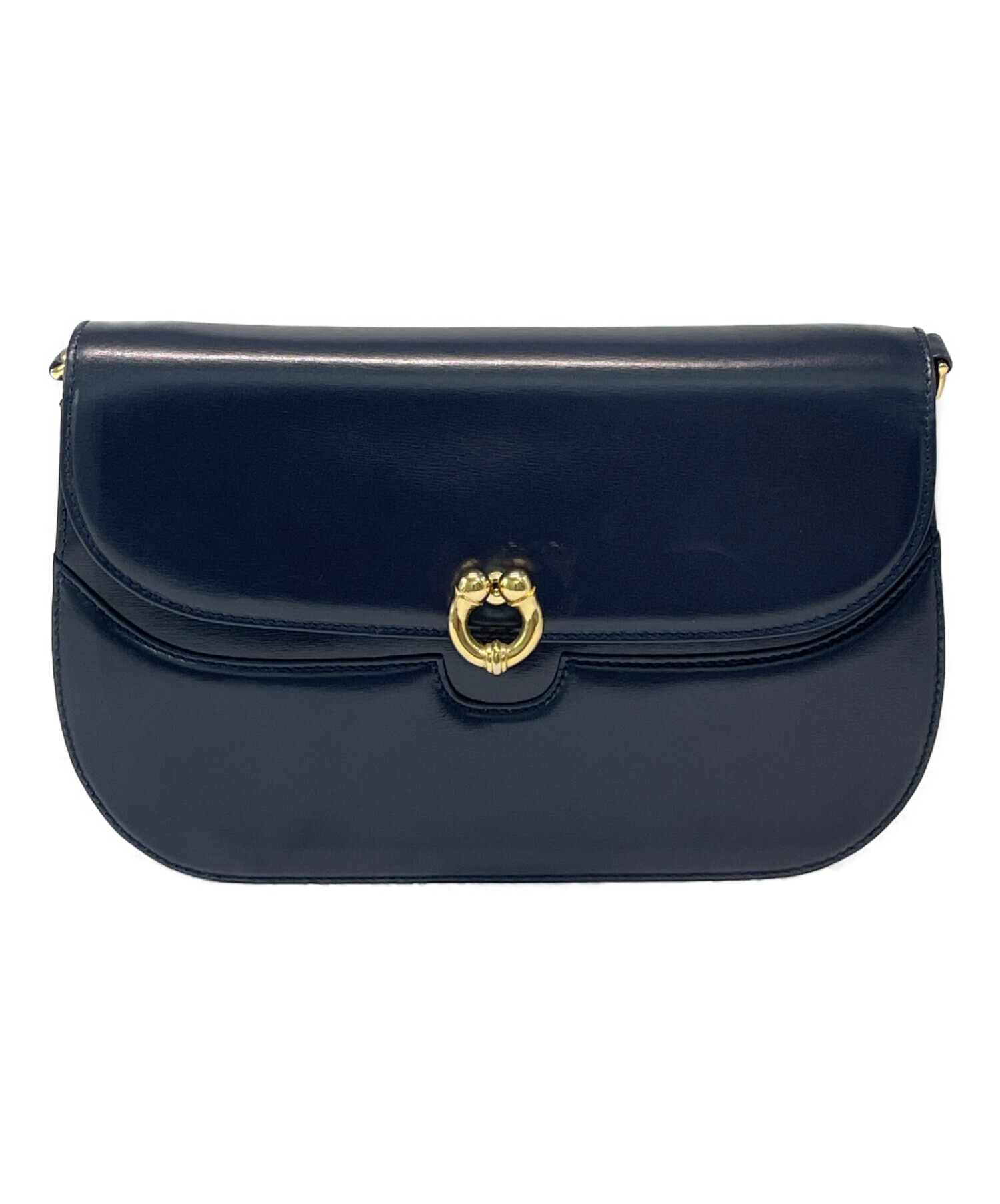 ま2〓 GUCCI グッチ ノースリーブ レディース S ダークネイビー 中古・古着通販】GUCCI (グッチ) ショルダーバッグ ネイビー｜ブランド