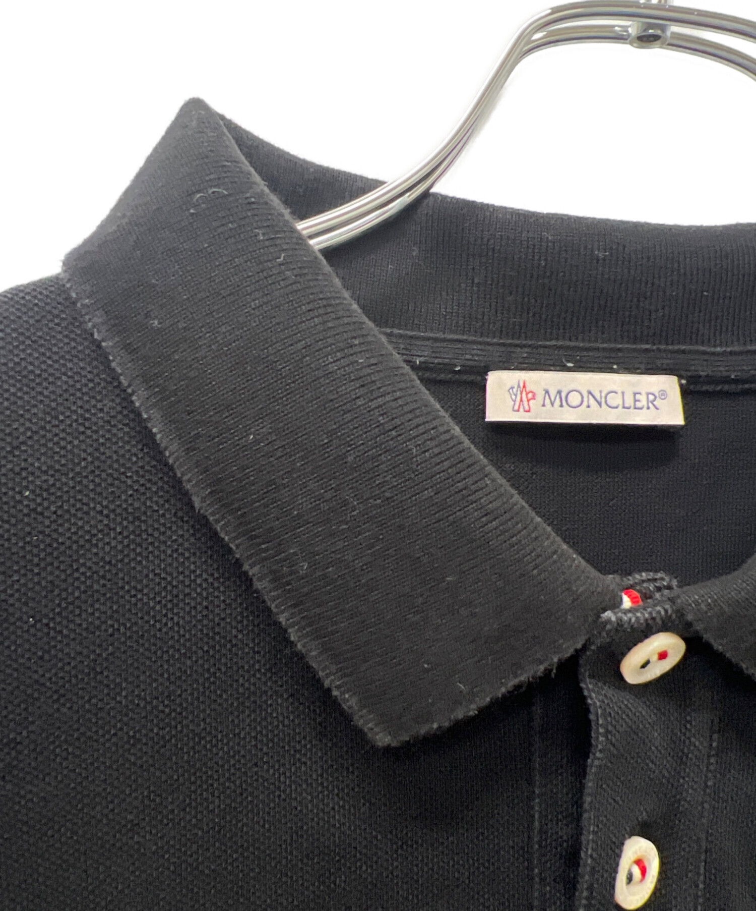 中古・古着通販】MONCLER (モンクレール) ポロシャツ ブラック サイズ