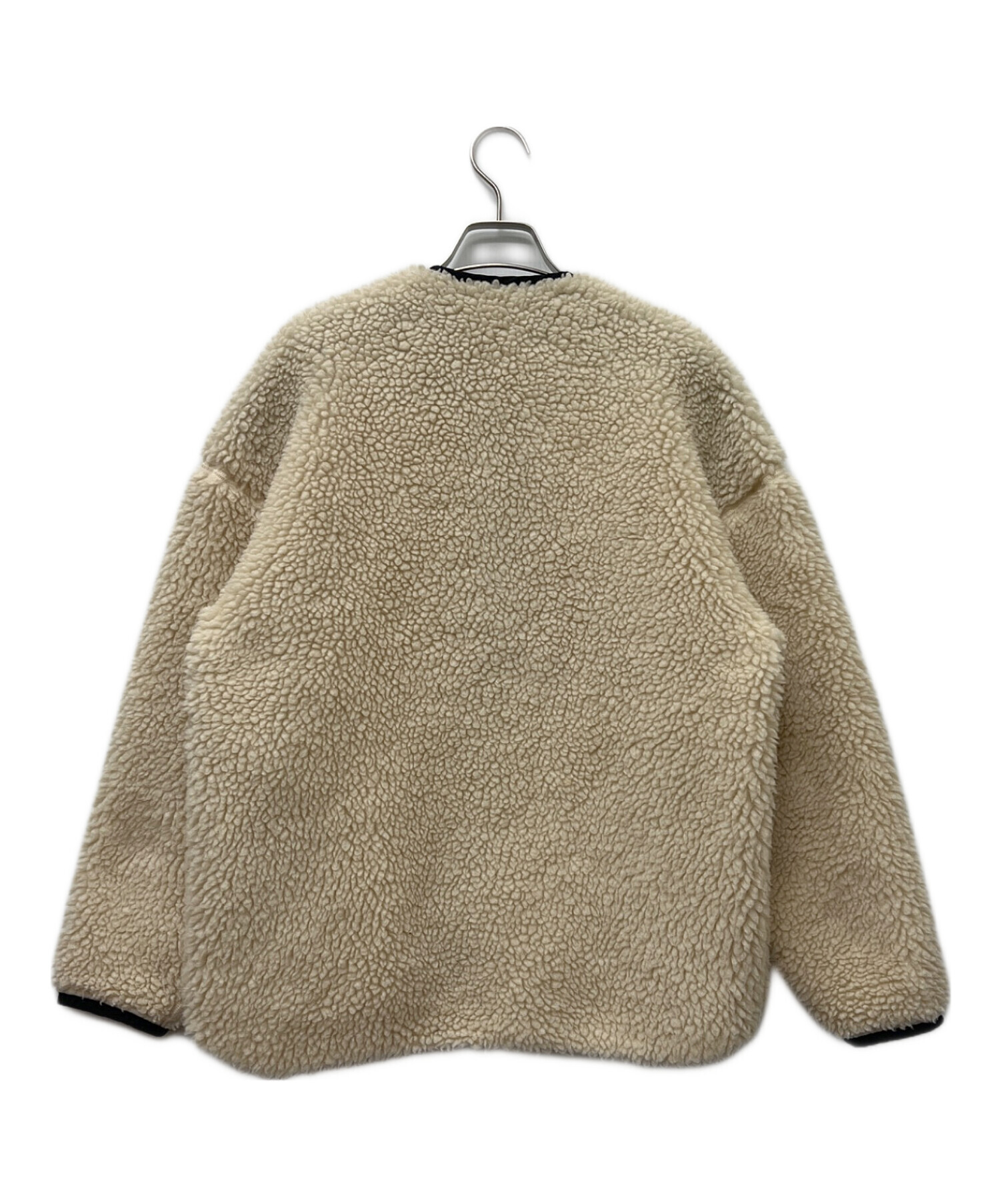 中古・古着通販】HYKE (ハイク) ノーカラーボアジャケット ベージュ 