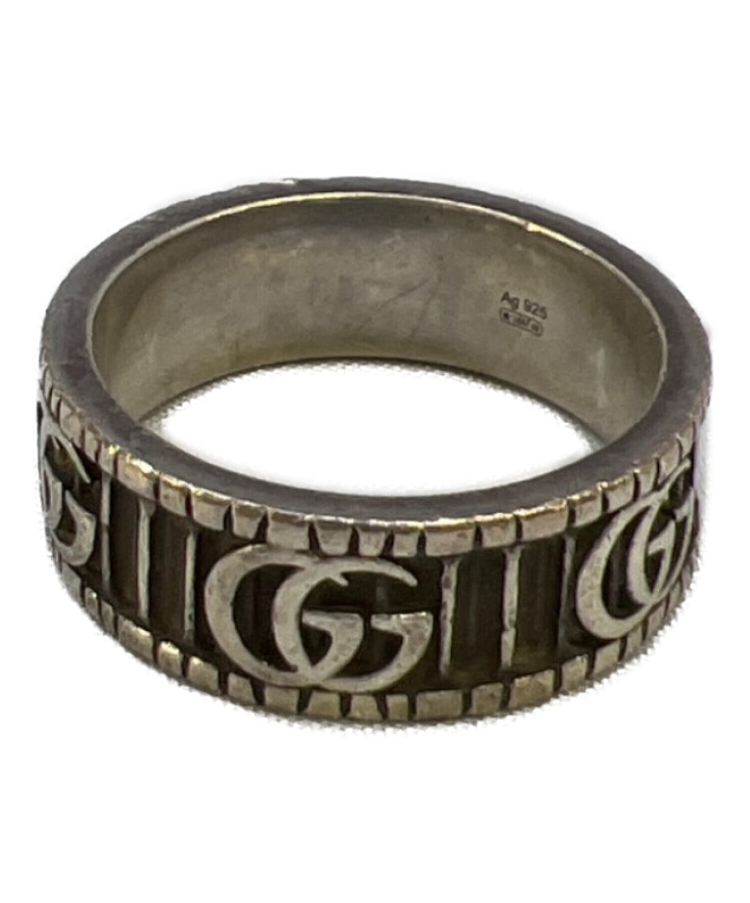 中古・古着通販】GUCCI (グッチ) ダブルGワイドリング シルバーカラー