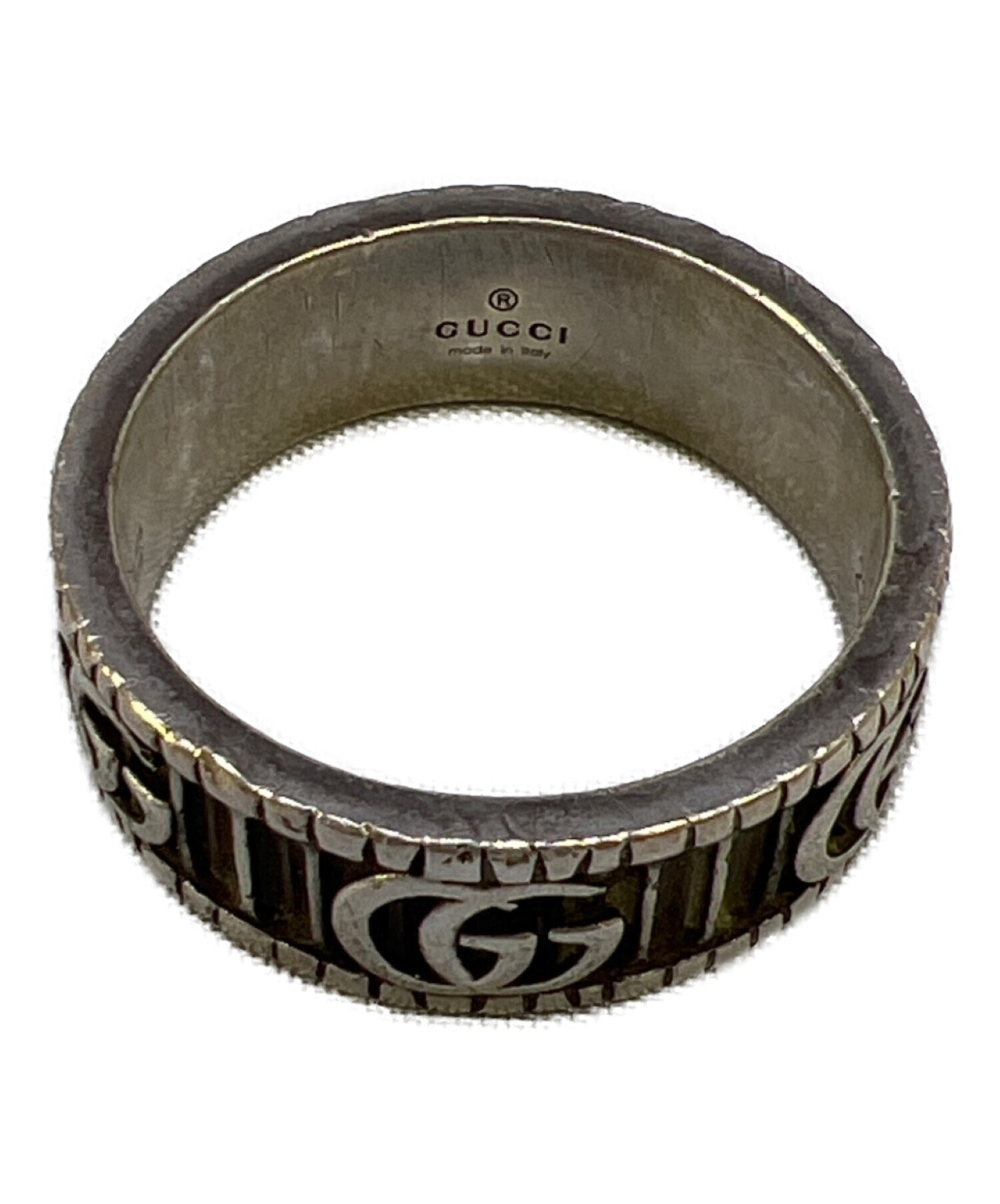 中古・古着通販】GUCCI (グッチ) ダブルGワイドリング シルバーカラー