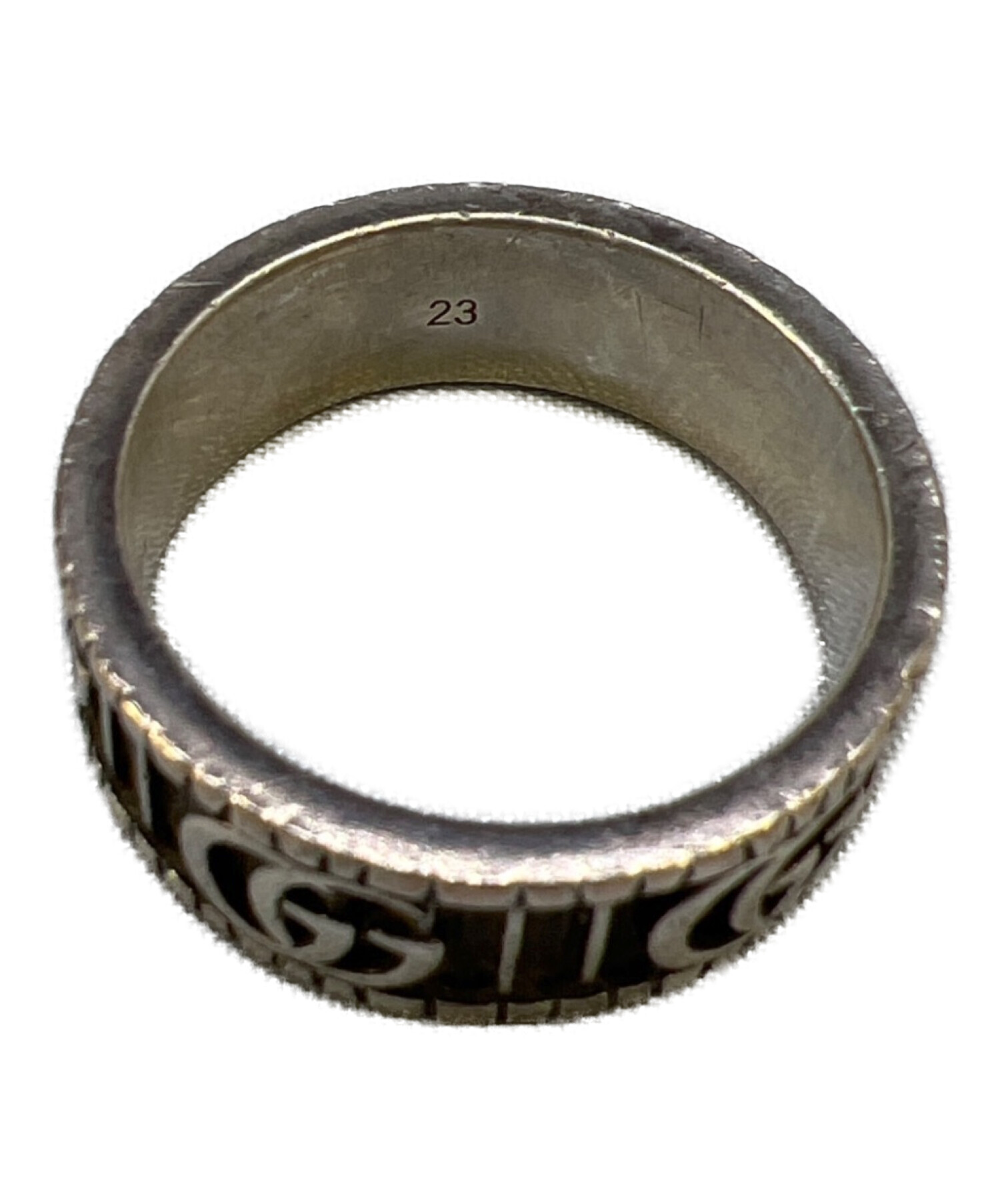 中古・古着通販】GUCCI (グッチ) ダブルGワイドリング シルバーカラー