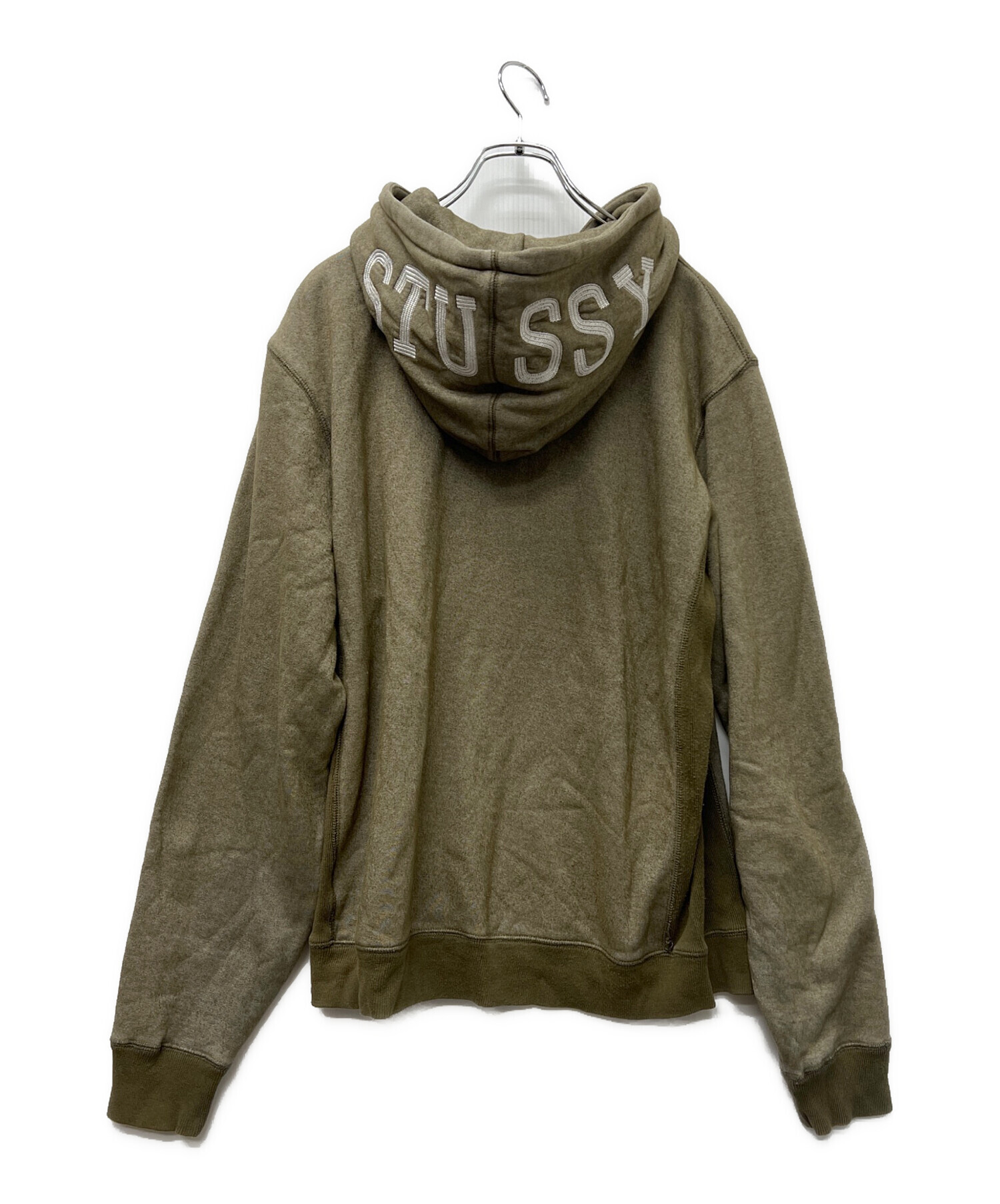 Stussy オリーブ パーカー Mサイズ 中古・古着通販】stussy (ステューシー) ジップパーカー オリーブ