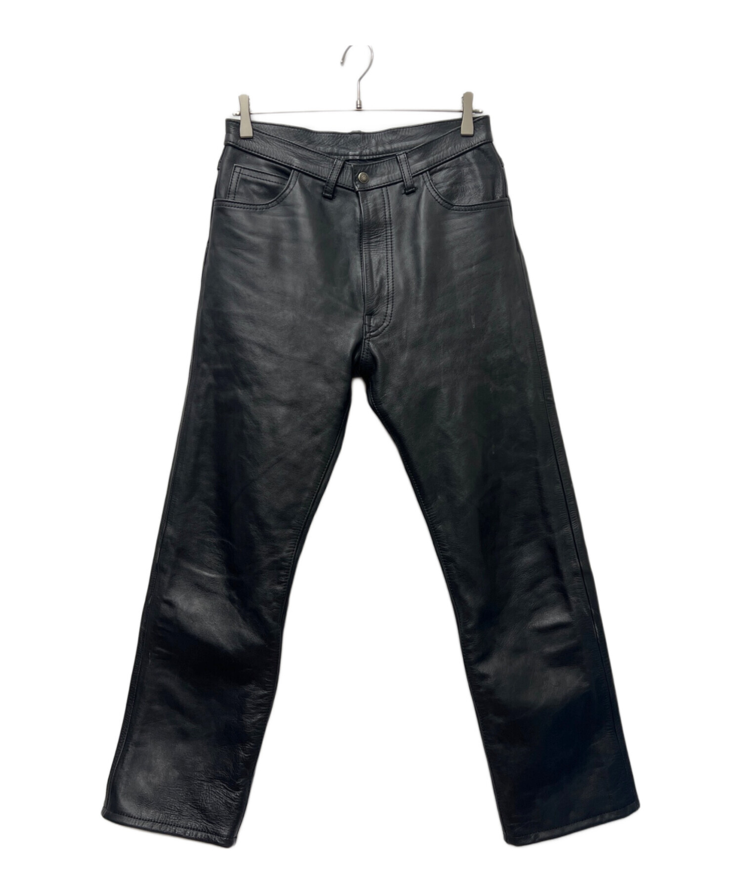 Aero レザー パンツ 黒30 中古・古着通販】aero (エアロ) レザーパンツ ブラック サイズ:31