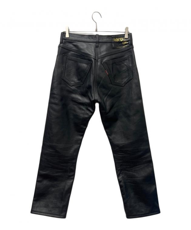 Aero レザー パンツ 黒30 中古・古着通販】aero (エアロ) レザーパンツ ブラック サイズ:31