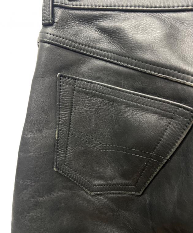 中古・古着通販】aero (エアロ) レザーパンツ ブラック サイズ:31