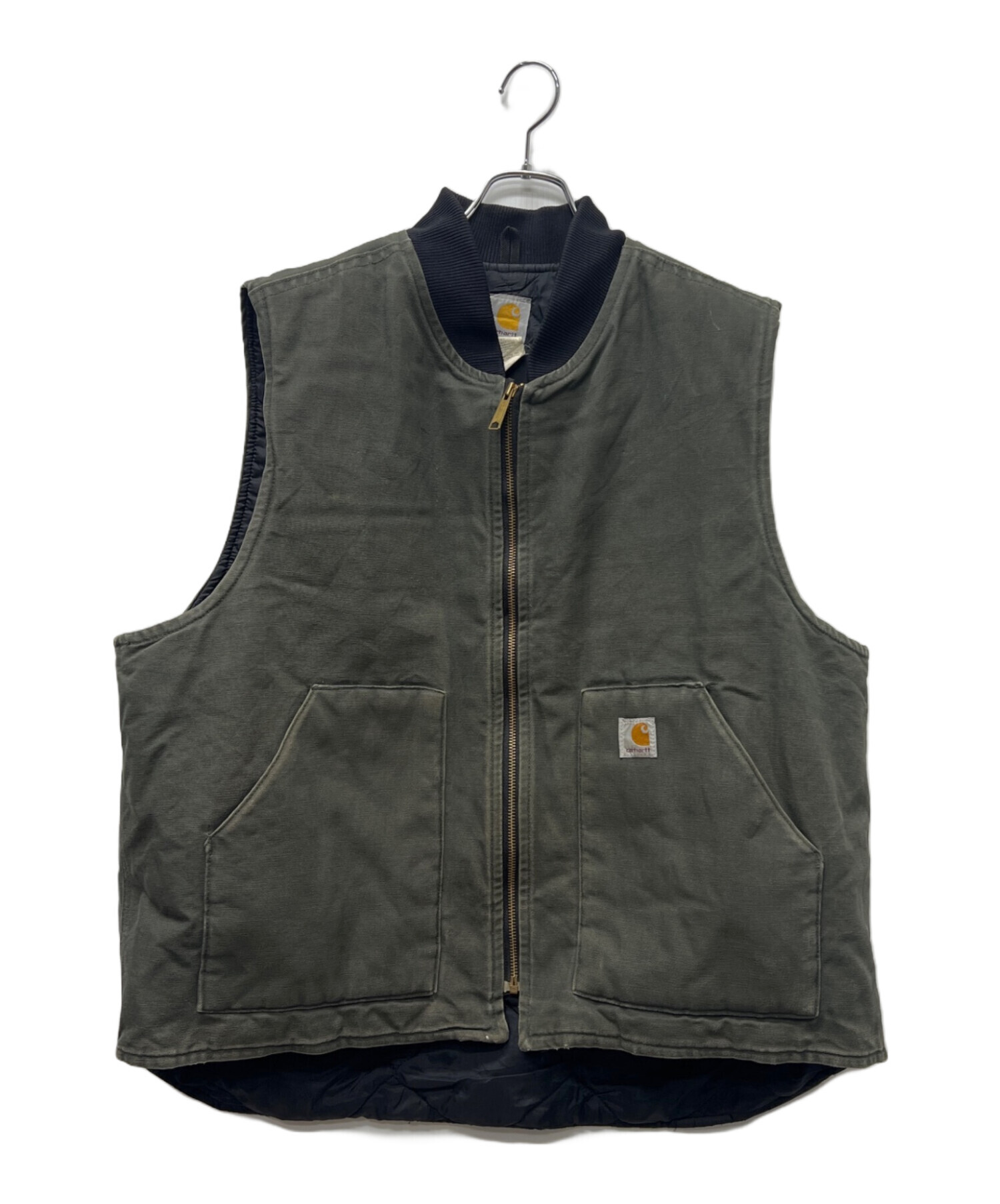 中古・古着通販】CarHartt (カーハート) 中綿ベスト オリーブ×ブラック