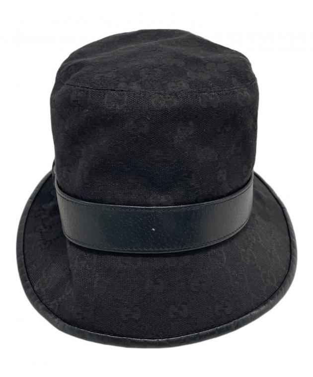 中古・古着通販】GUCCI (グッチ) GGキャンバスバケットハット ブラック