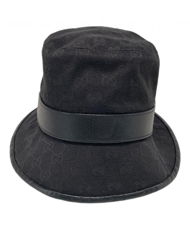 中古・古着通販】GUCCI (グッチ) GGキャンバスバケットハット ブラック