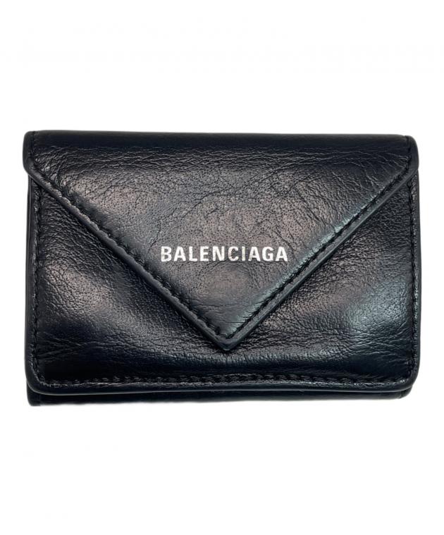中古・古着通販】BALENCIAGA (バレンシアガ) 3つ折り財布 ブラック