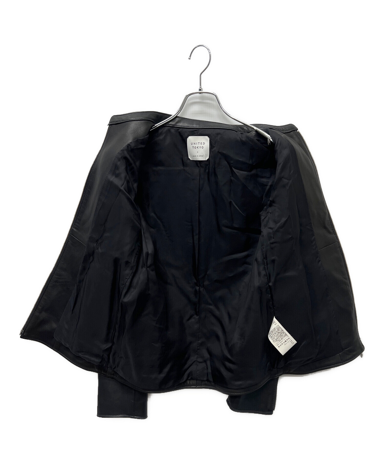 美品 ユナイテッドトウキョウ シングル ライダース ラムレザー L ブラック 中古・古着通販】UNITED TOKYO (ユナイテッドトーキョー) ラムレザー