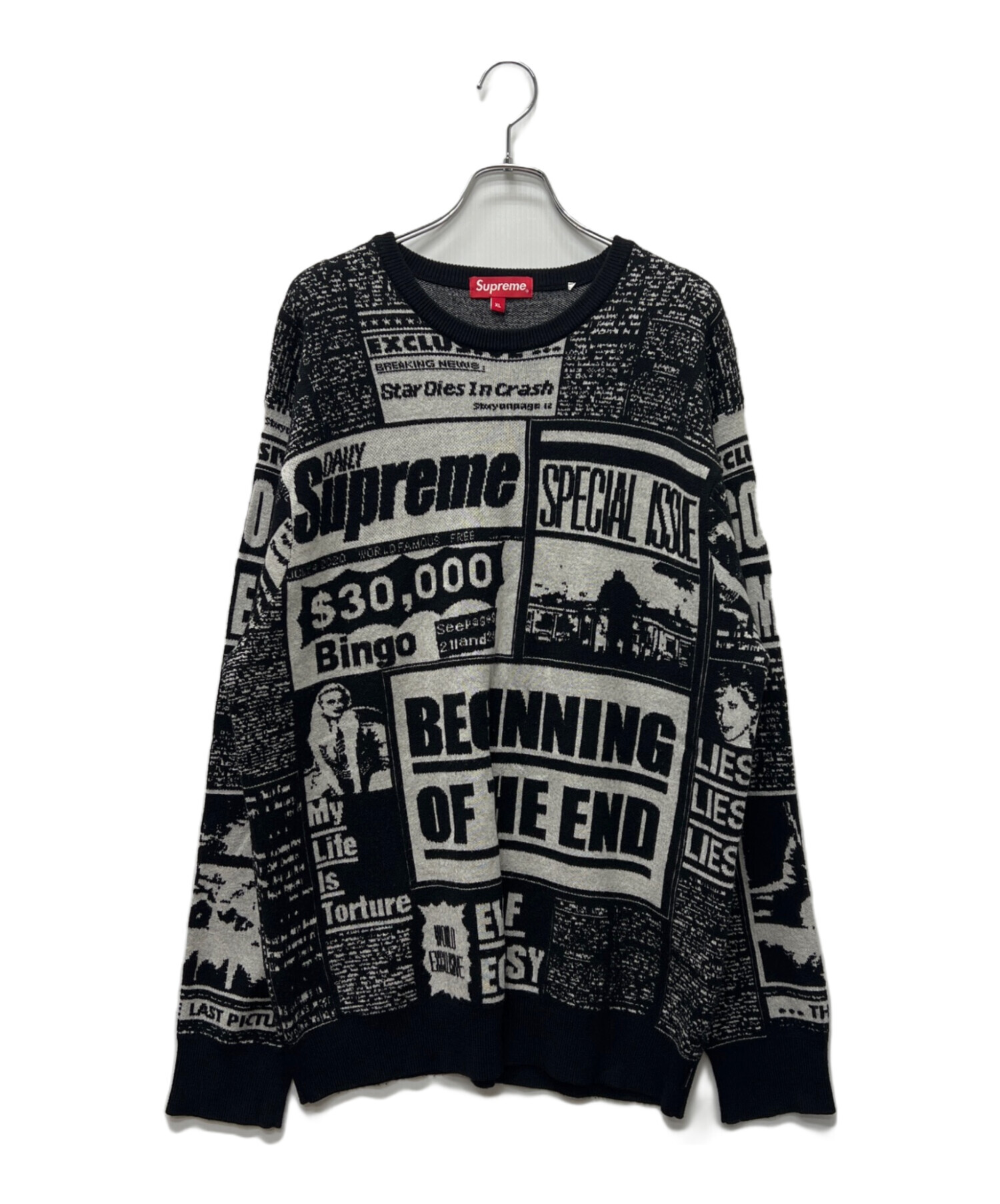 中古・古着通販】SUPREME (シュプリーム) Newspaper print sweater