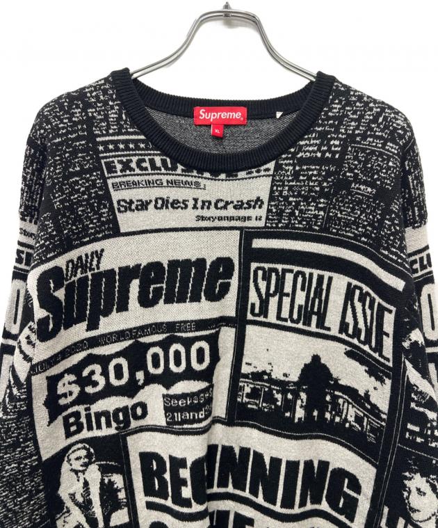 送料込み 新品 Supreme Newsprint Sweater M 中古・古着通販】SUPREME (シュプリーム) Newspaper print sweater