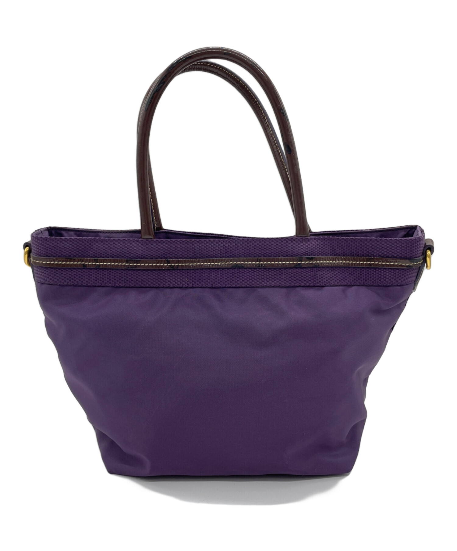 M*様 PRADA プラダ テスート ナイロン トートバッグ 三角ロゴ パープル 中古・古着通販】PRADA (プラダ) ロゴジャガードナイロントートバッグ