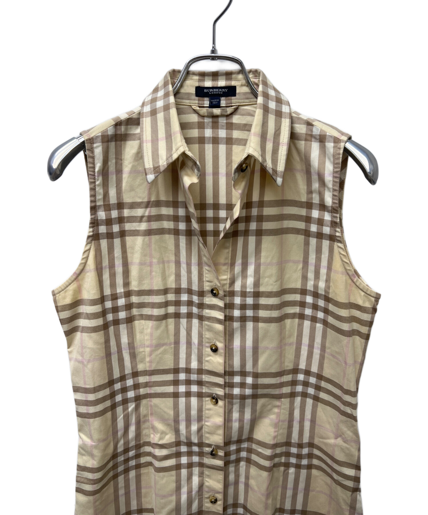 中古・古着通販】BURBERRY (バーバリー) ノースリーブシャツワンピース