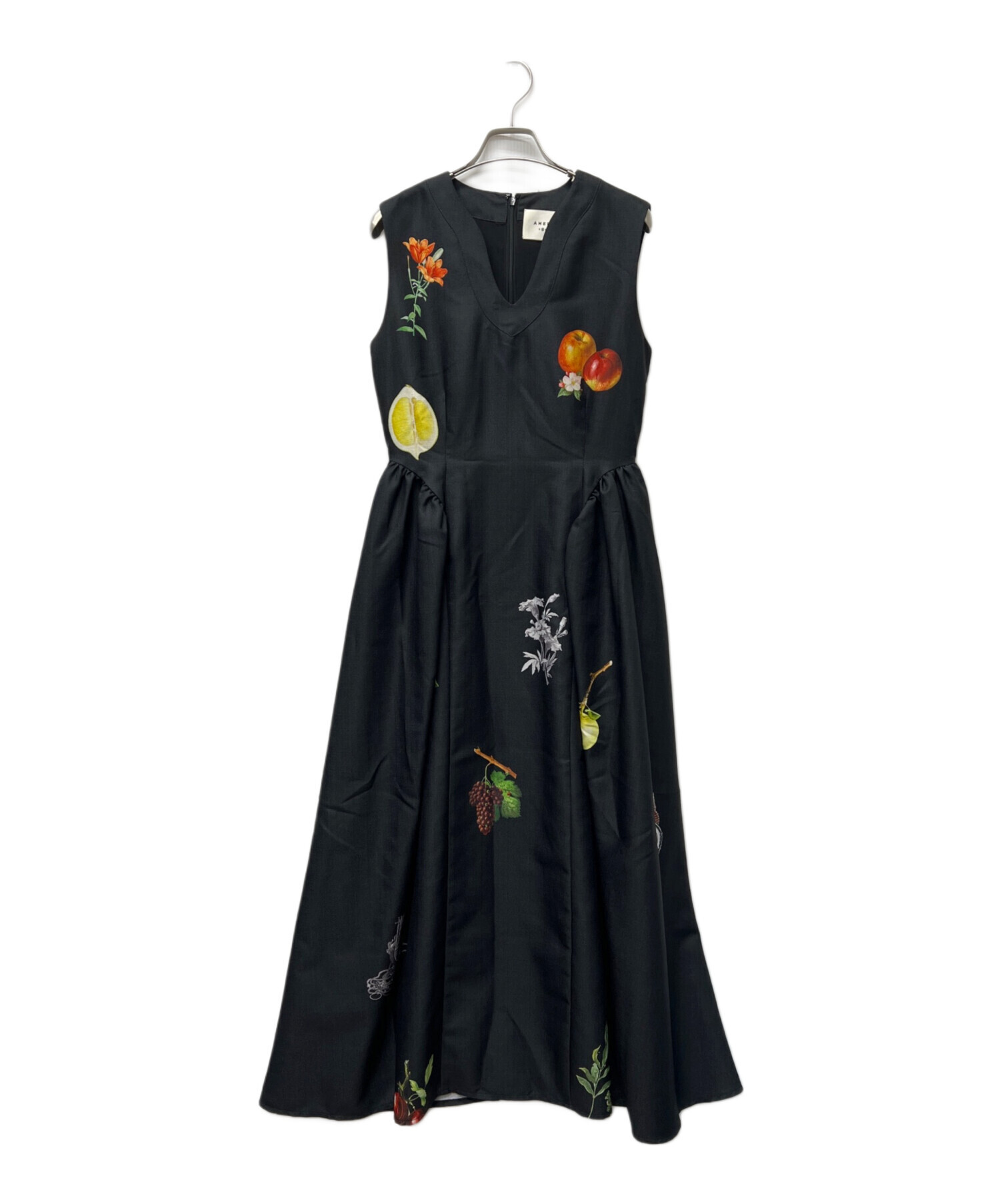 中古・古着通販】Ameri (アメリ) ELEANOR LINEN LIKE DRESS ブラック