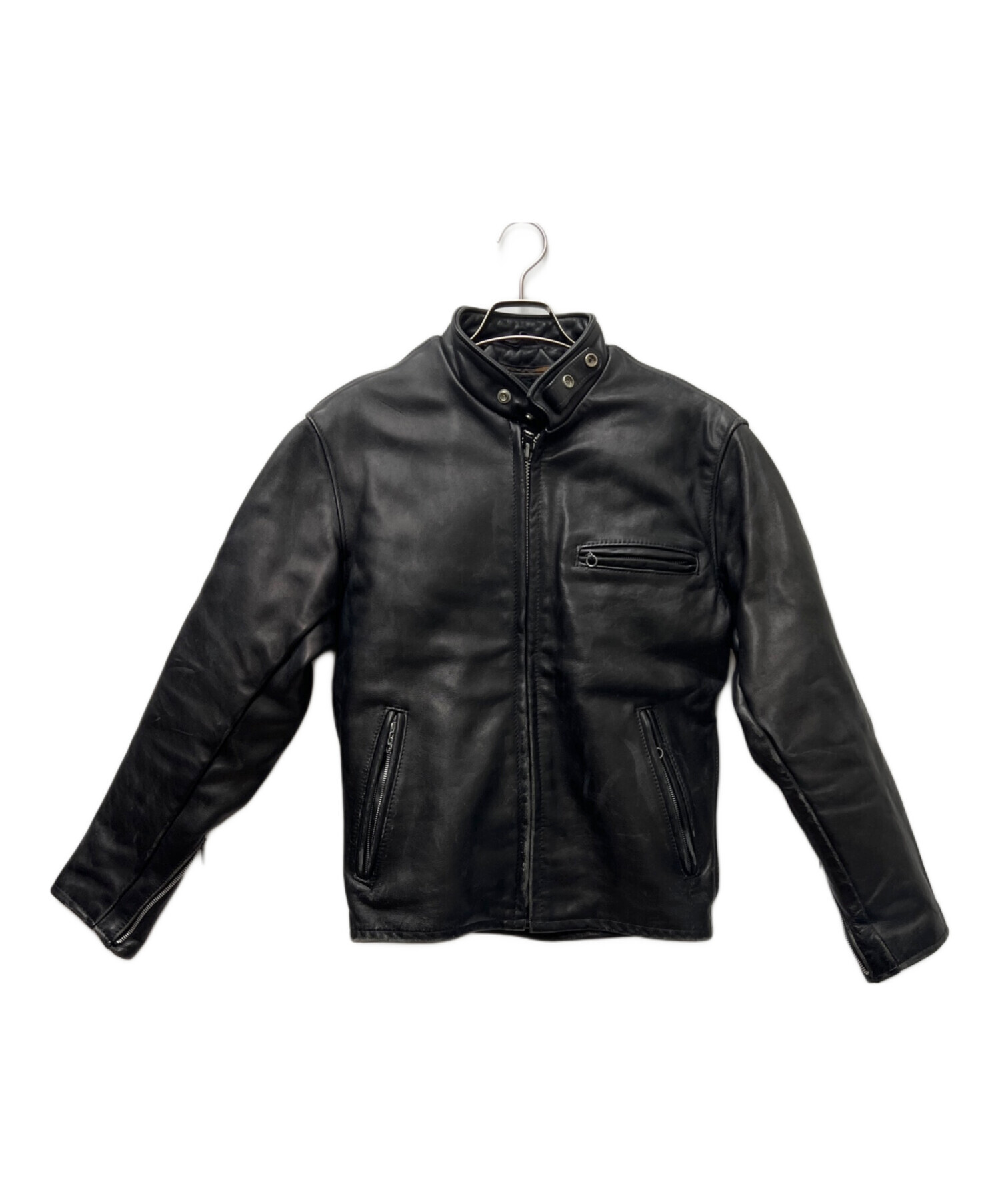 美品✨schott ショット 38サイズ M レザージャケット ライナー 黒 中古・古着通販】Schott (ショット) ライナー付ライダースジャケット