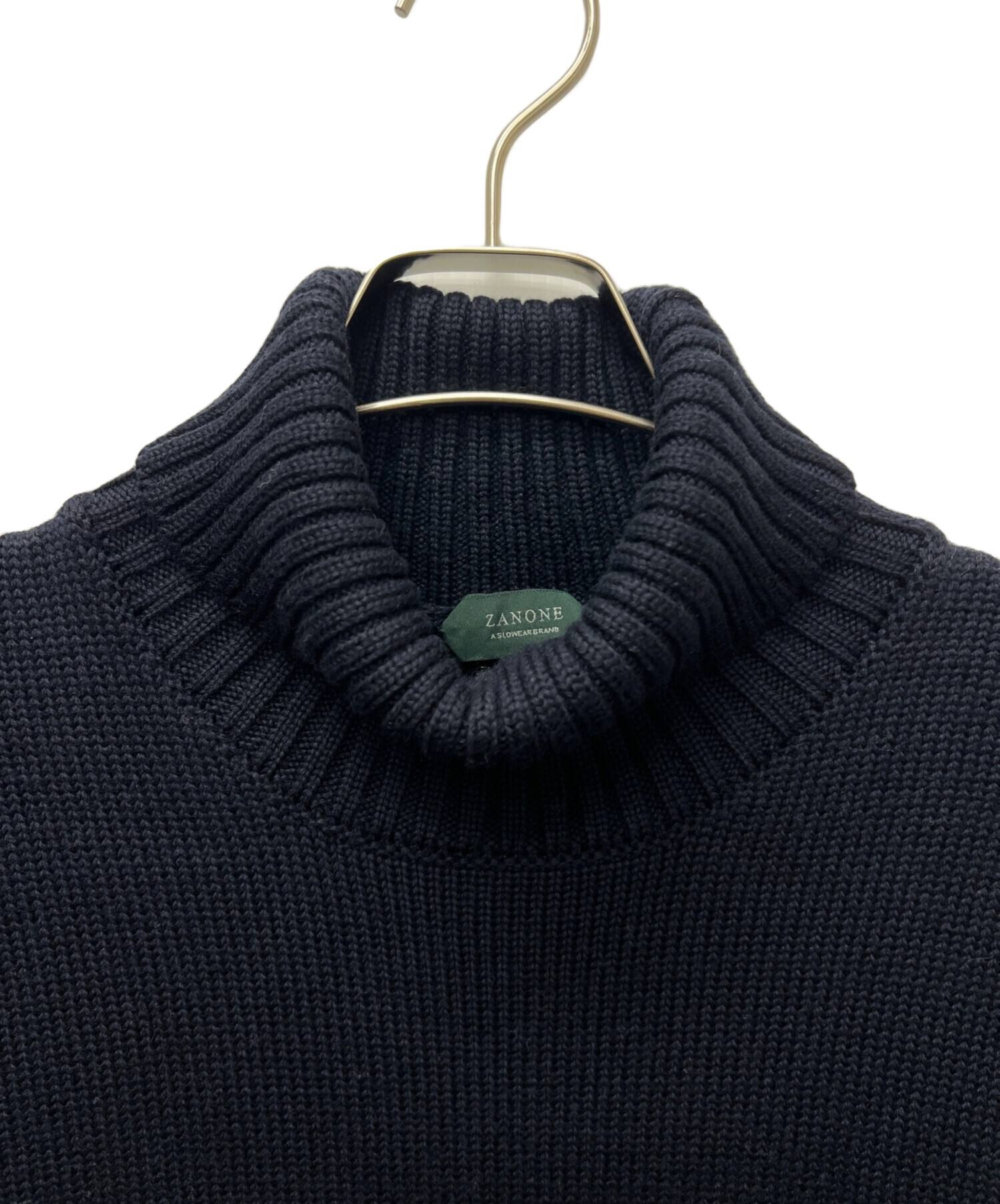 ZANONE タートルネック ニット ネイビー ザノーネ メンズ　美品 中古・古着通販】Zanone (ザノーネ) タートルネックニット ネイビー