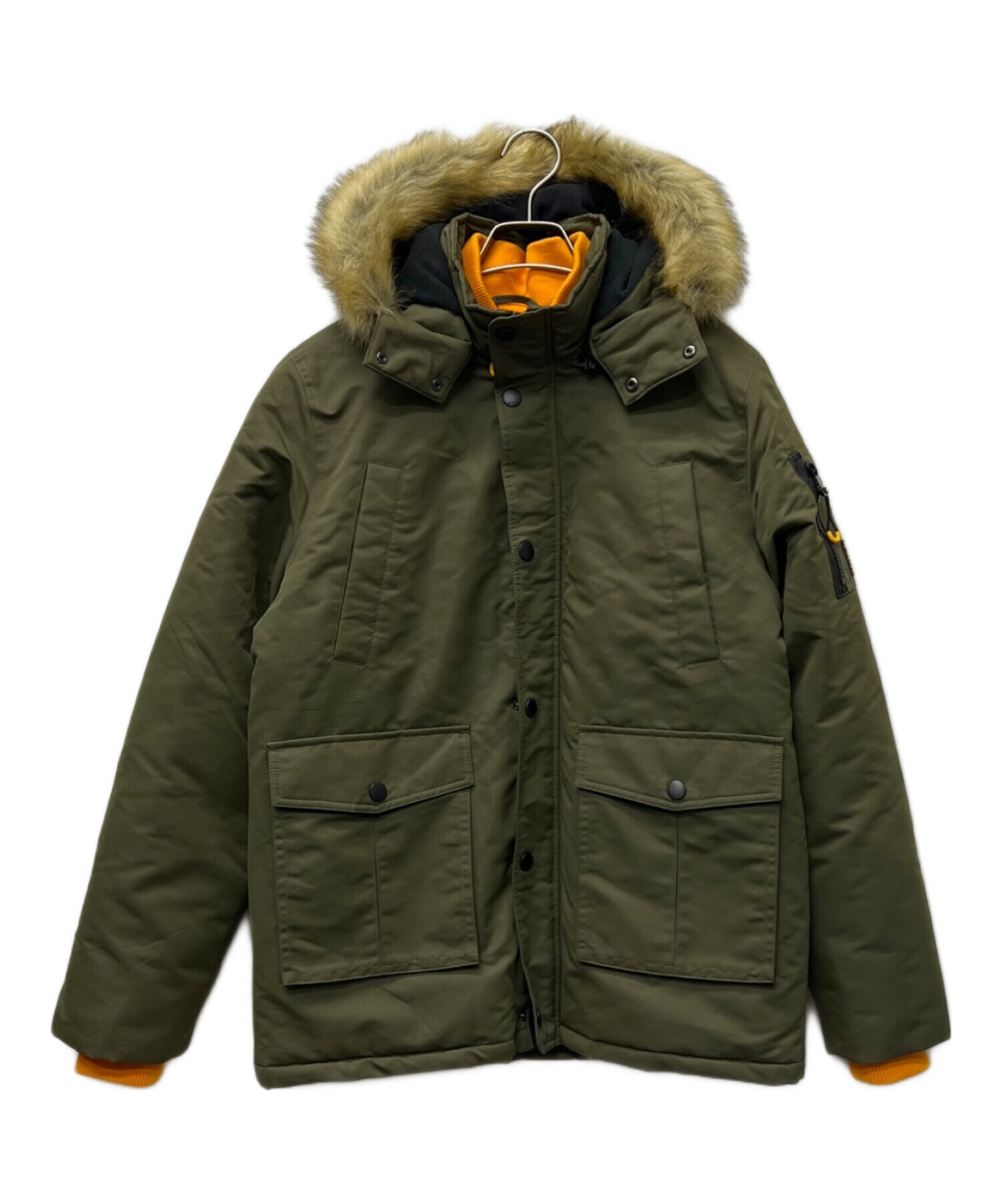 DIESEL フーディーブルゾン　ナイロンブルゾン　カーキ　16Y 中古・古着通販】DIESEL (ディーゼル) ボア付フーディーブルゾン
