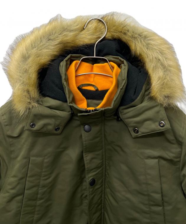 DIESEL フーディーブルゾン　ナイロンブルゾン　カーキ　16Y 中古・古着通販】DIESEL (ディーゼル) ボア付フーディーブルゾン
