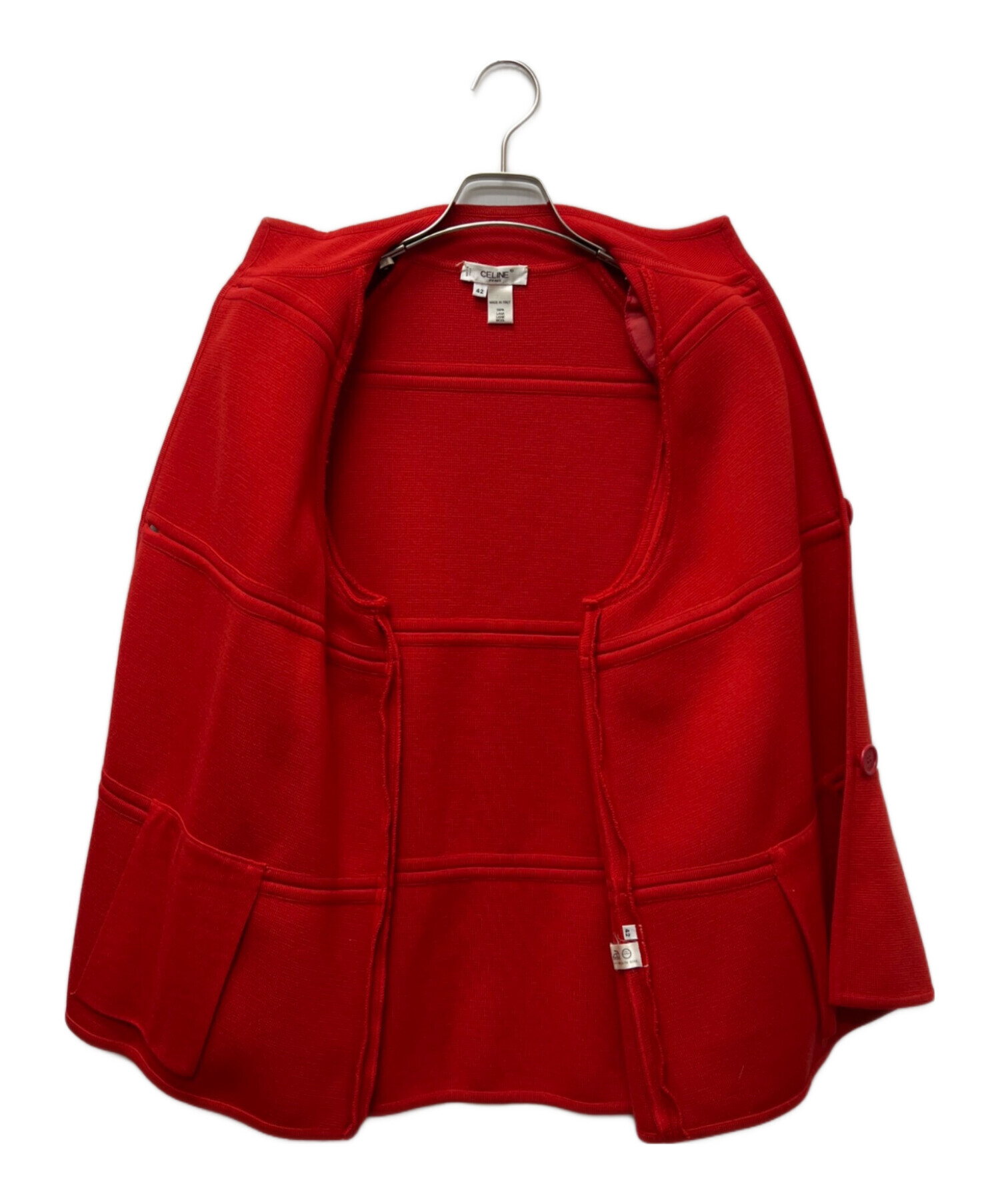 中古・古着通販】CELINE (セリーヌ) ニットジャケット レッド サイズ