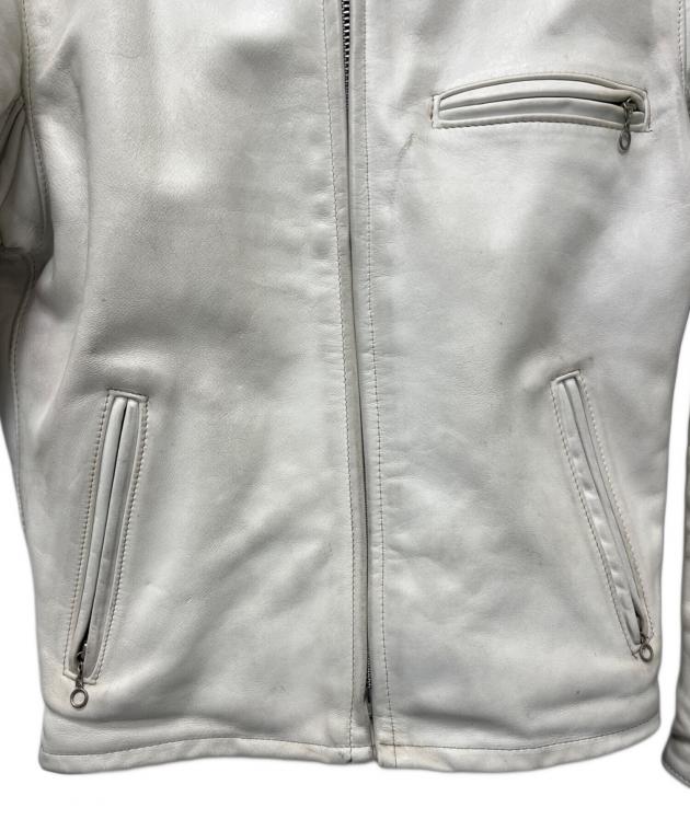 期間限定値下げ　美品　レア　Schott シングルライダースジャケット ホワイト 中古・古着通販】Schott (ショット) シングルライダースジャケット