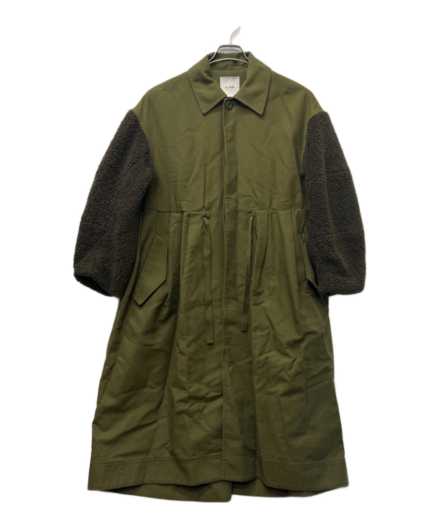 Clane BOA SLEEVE MODS COAT クラネ 中古・古着通販】CLANE (クラネ) BOA SLEEVE MODS COAT オリーブ