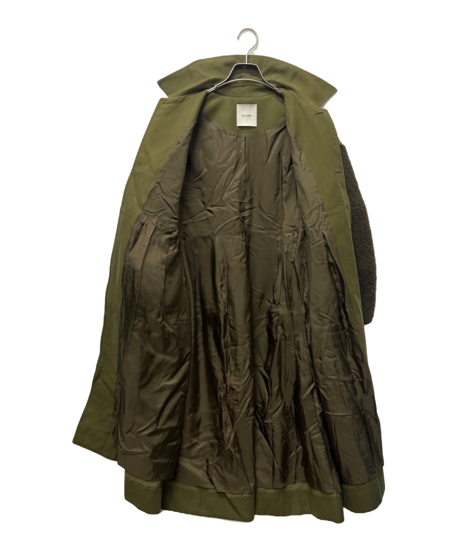 Clane BOA SLEEVE MODS COAT クラネ 中古・古着通販】CLANE (クラネ) BOA SLEEVE MODS COAT オリーブ