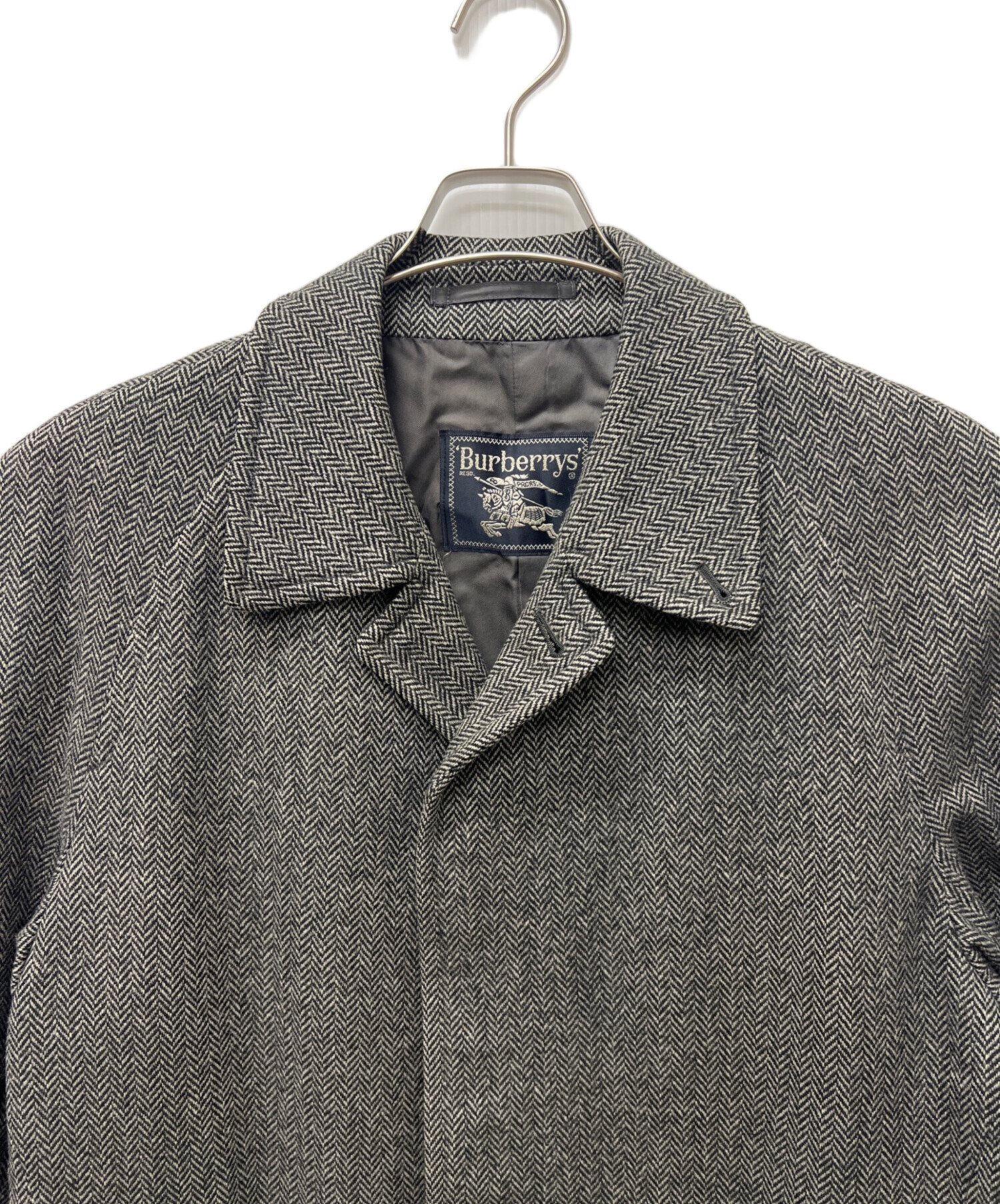 BURBERRYS バーバリーズ ヴィンテージ 千鳥格子 ウールコート 旧タグ 中古・古着通販】Burberry's (バーバリーズ) ウールコート グレー