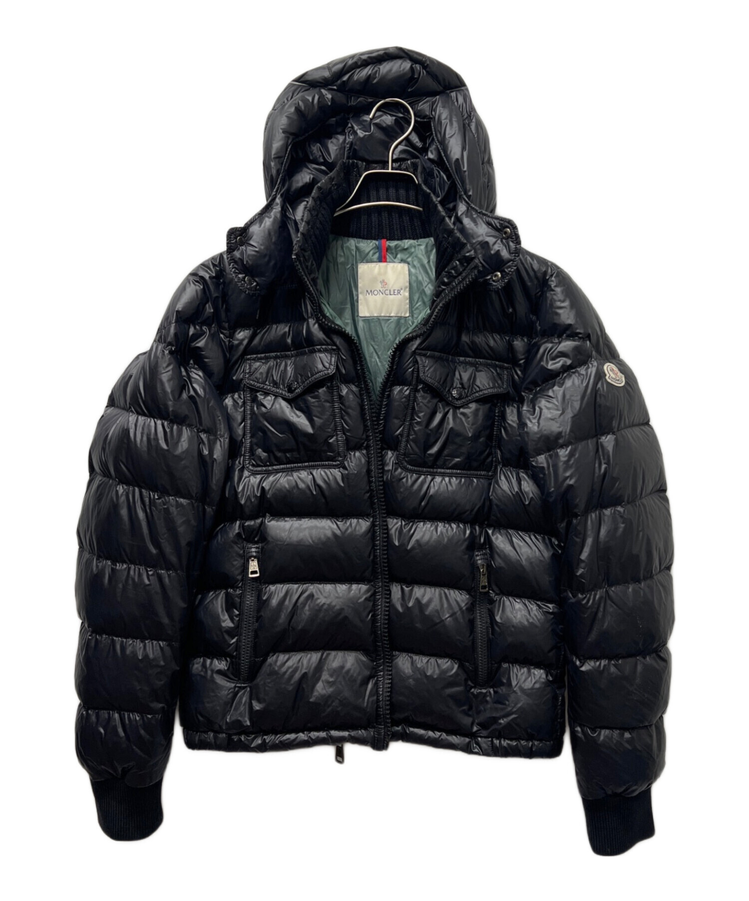 モンクレール 黒ダウン サイズ1 美品 中古・古着通販】MONCLER (モンクレール) ダウンジャケット ブラック