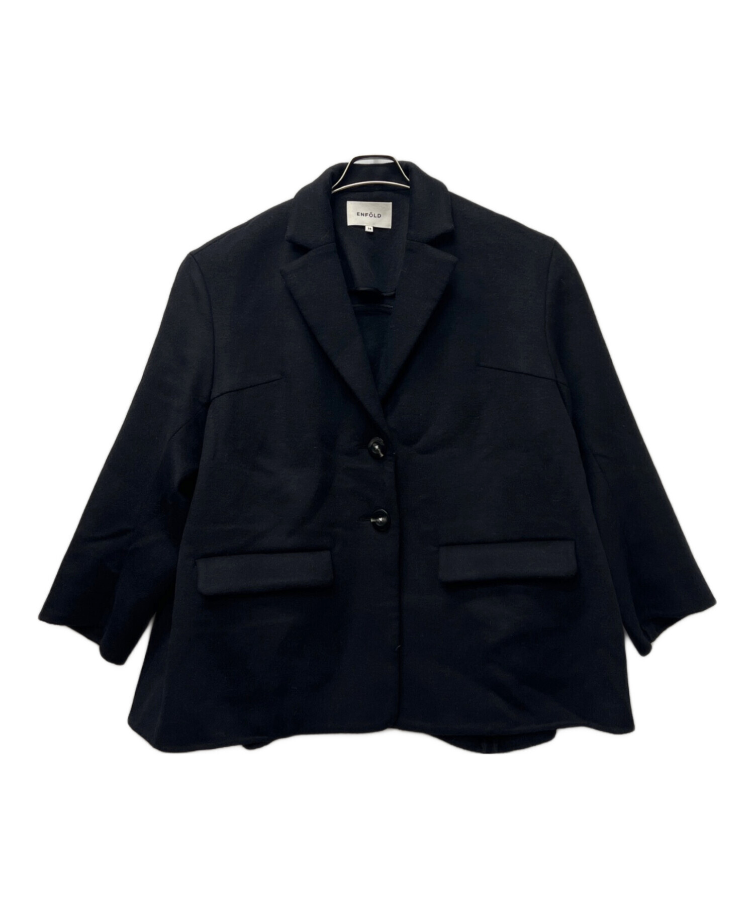 ENFOLD TAILOR JACKETエンフォルド　コート 中古・古着通販】ENFOLD (エンフォルド) TAILOR JACKET ブラック