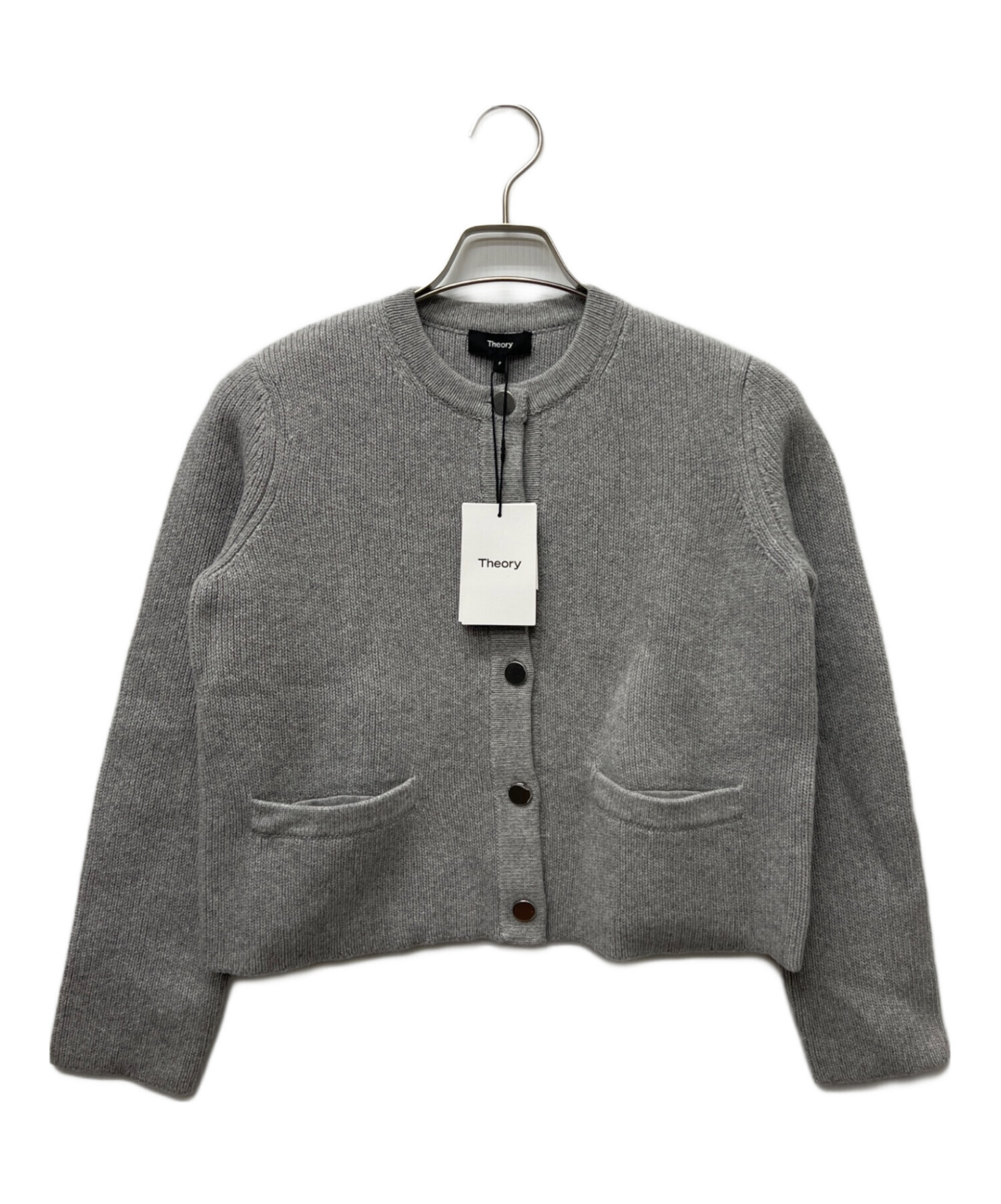 【美品】2025 Theory セオリー カシミヤ100% カーディガン グレー 中古・古着通販】theory (セオリー) カシミヤ混カーディガン グレー