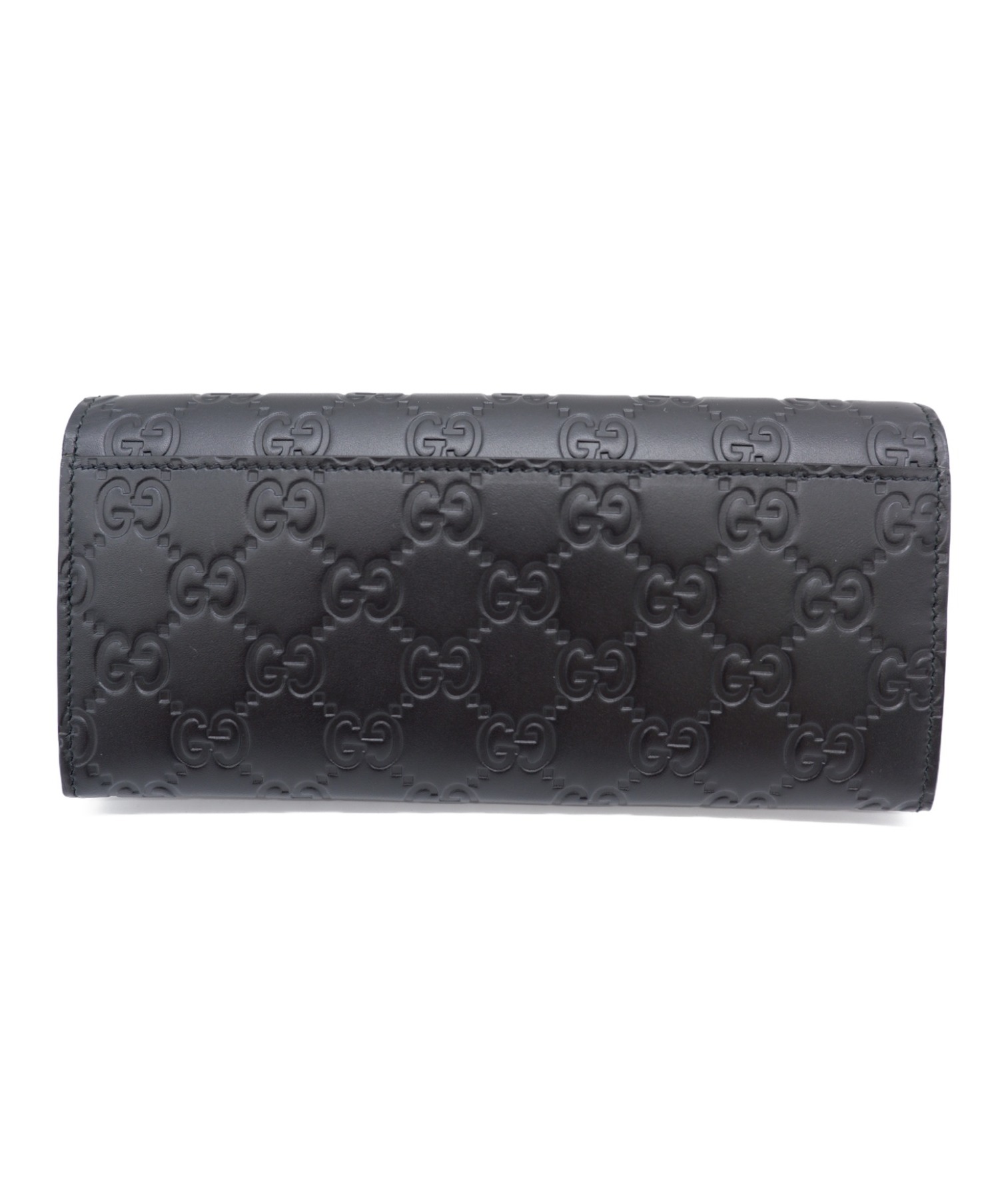 中古・古着通販】GUCCI (グッチ) 長財布 ブラック GGシグネチャー 