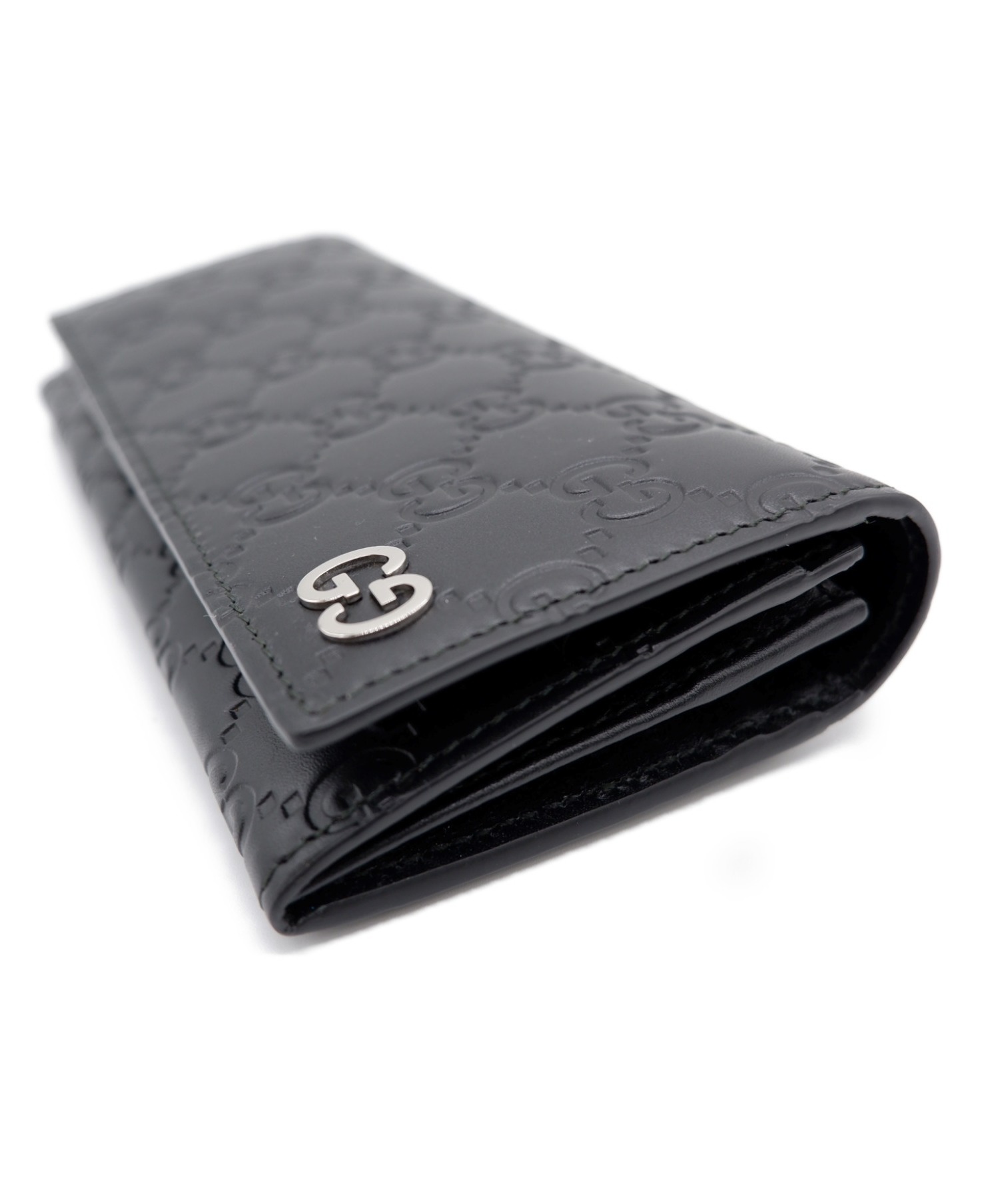 中古・古着通販】GUCCI (グッチ) 長財布 ブラック GGシグネチャー 
