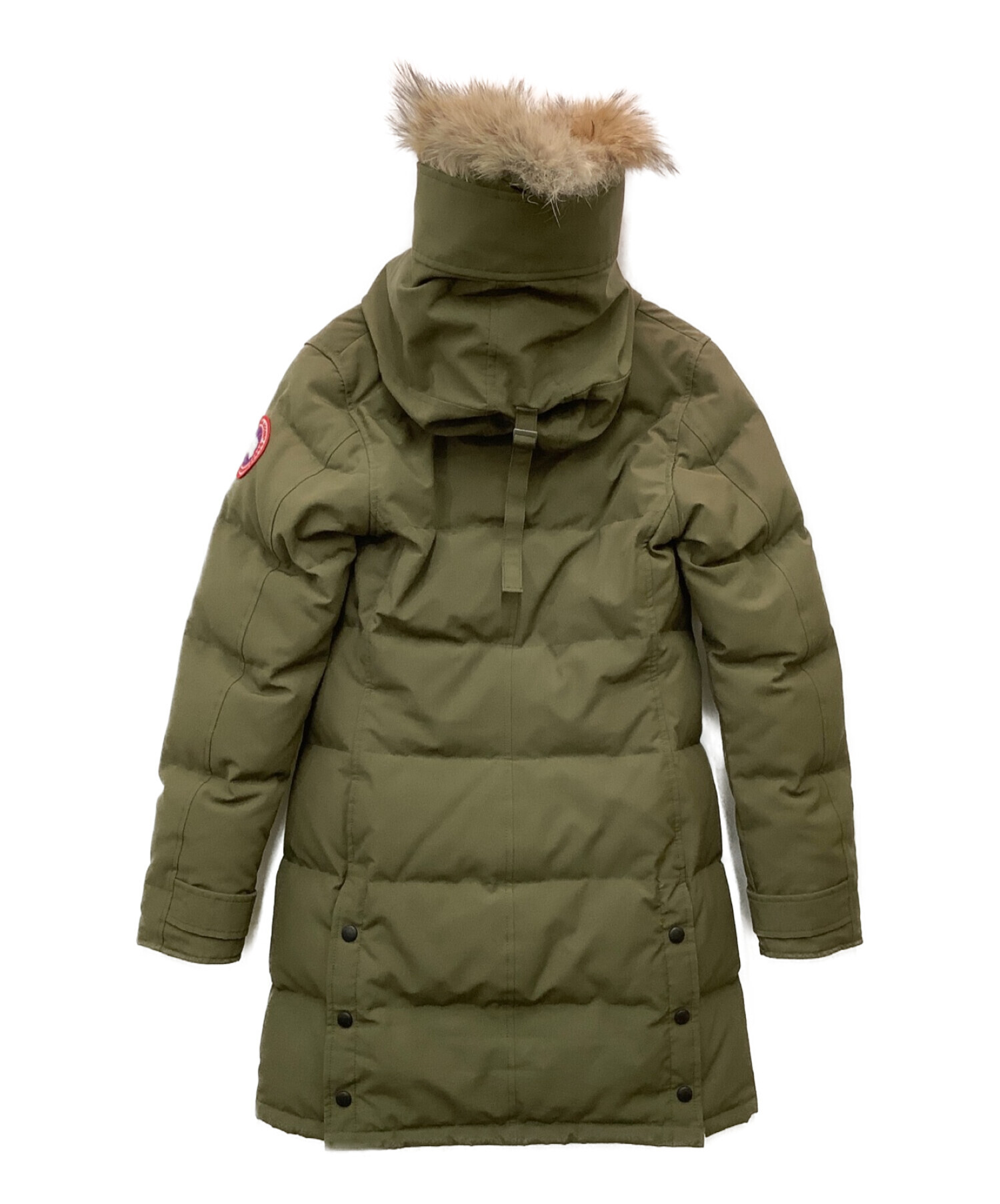 カナダグース　オリーブ色 フード付きロングダウンジャケット Canada Goose カナダグース ダウンジャケット オリーブ色 フード付き