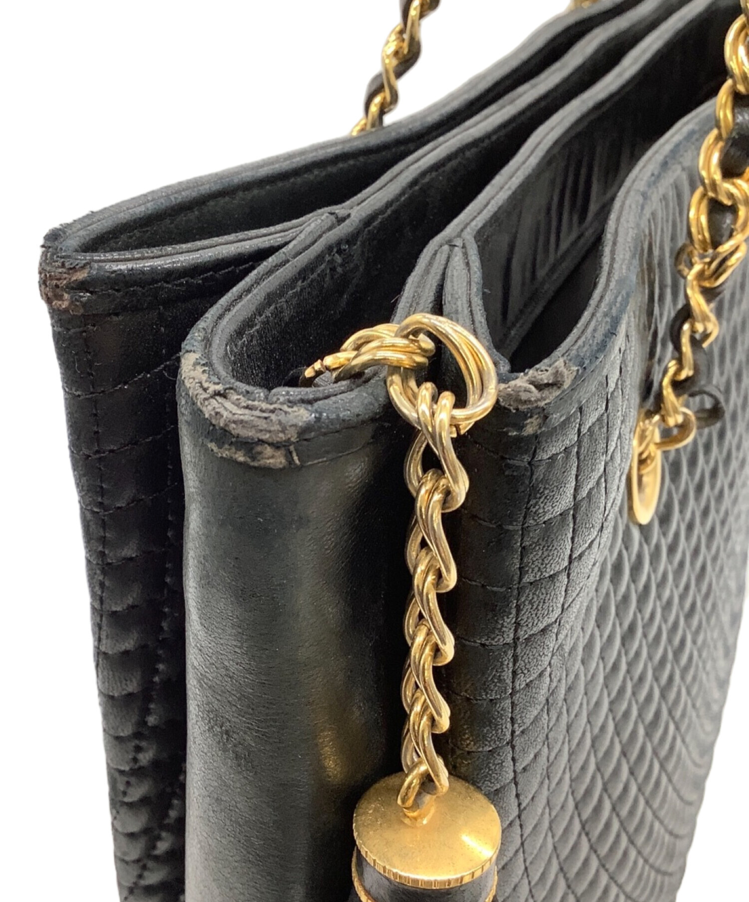 中古・古着通販】BALLY (バリー) チェーントートバッグ ブラック