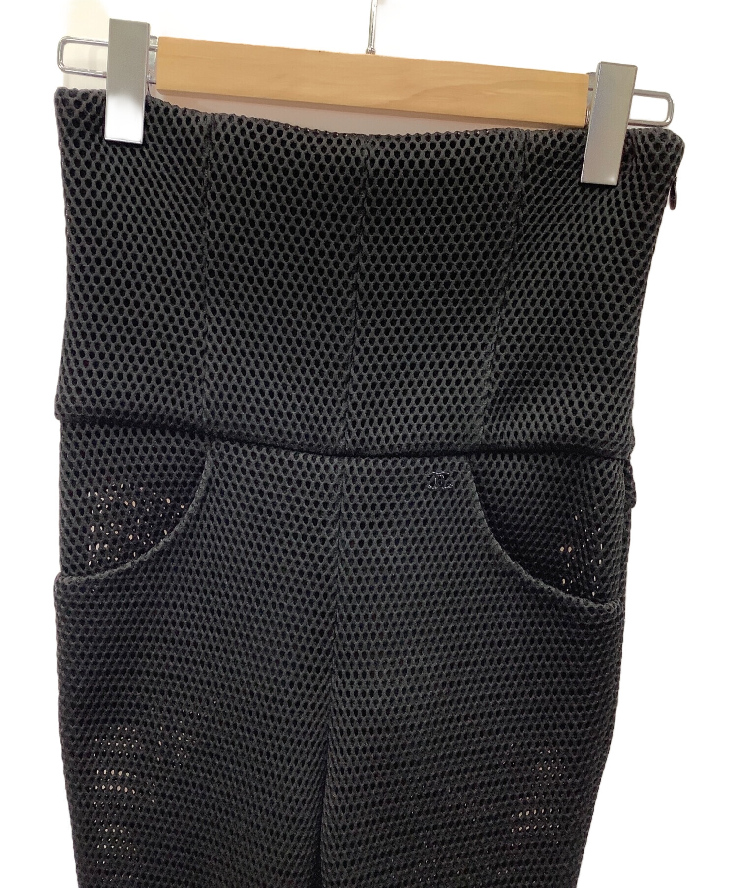 CHANEL メッシュブーティー 黒 箱付き 37サイズ 中古・古着通販】CHANEL (シャネル) ハイウエストメッシュパンツ