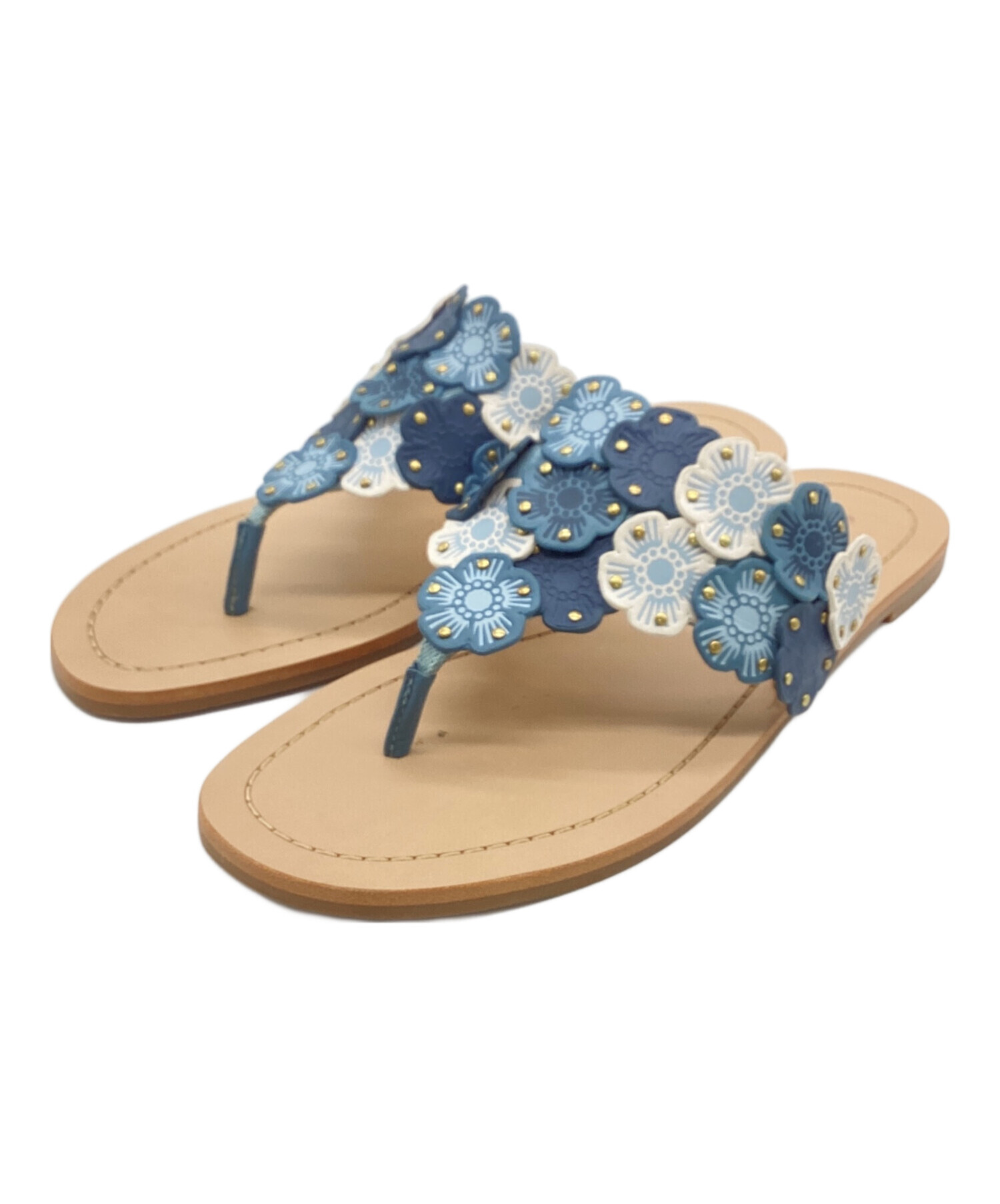 中古・古着通販】COACH (コーチ) トング サンダル ベージュ サイズ:7.5 