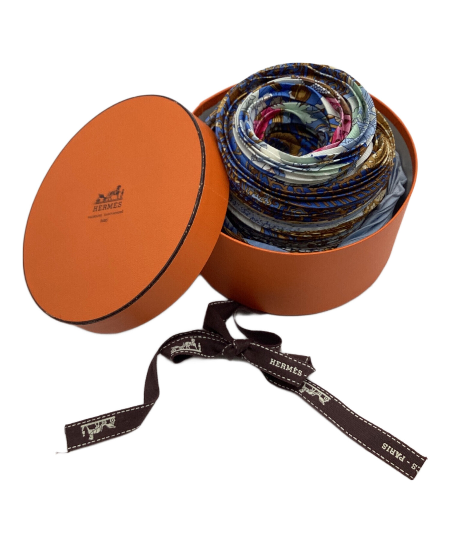 中古・古着通販】HERMES (エルメス) プリーツスカーフ ブルー