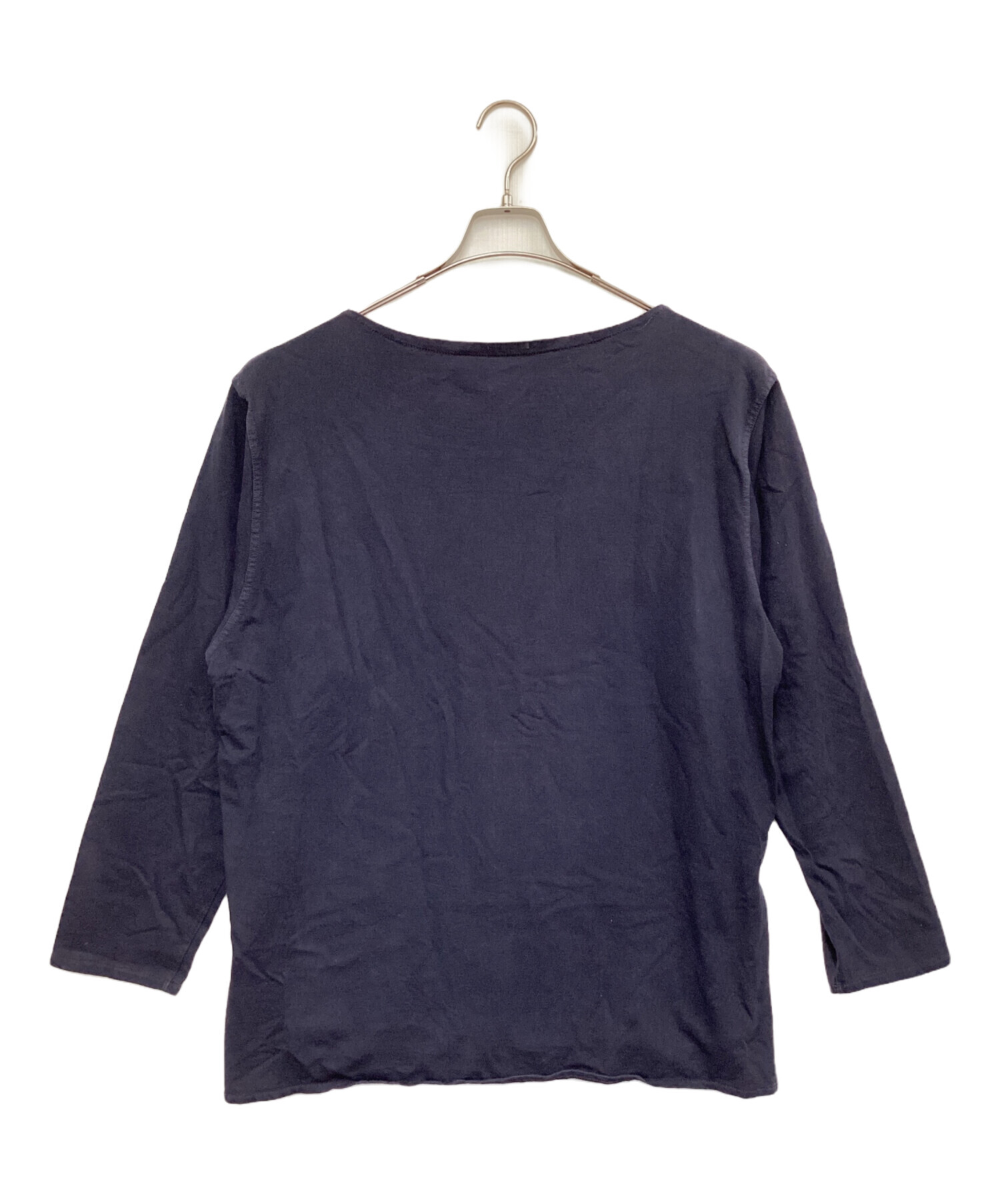 COMOLI コモリ ボートネックポケットロングスリーブ Tシャツ 中古・古着通販】COMOLI (コモリ) ボートネック長袖シャツ ネイビー