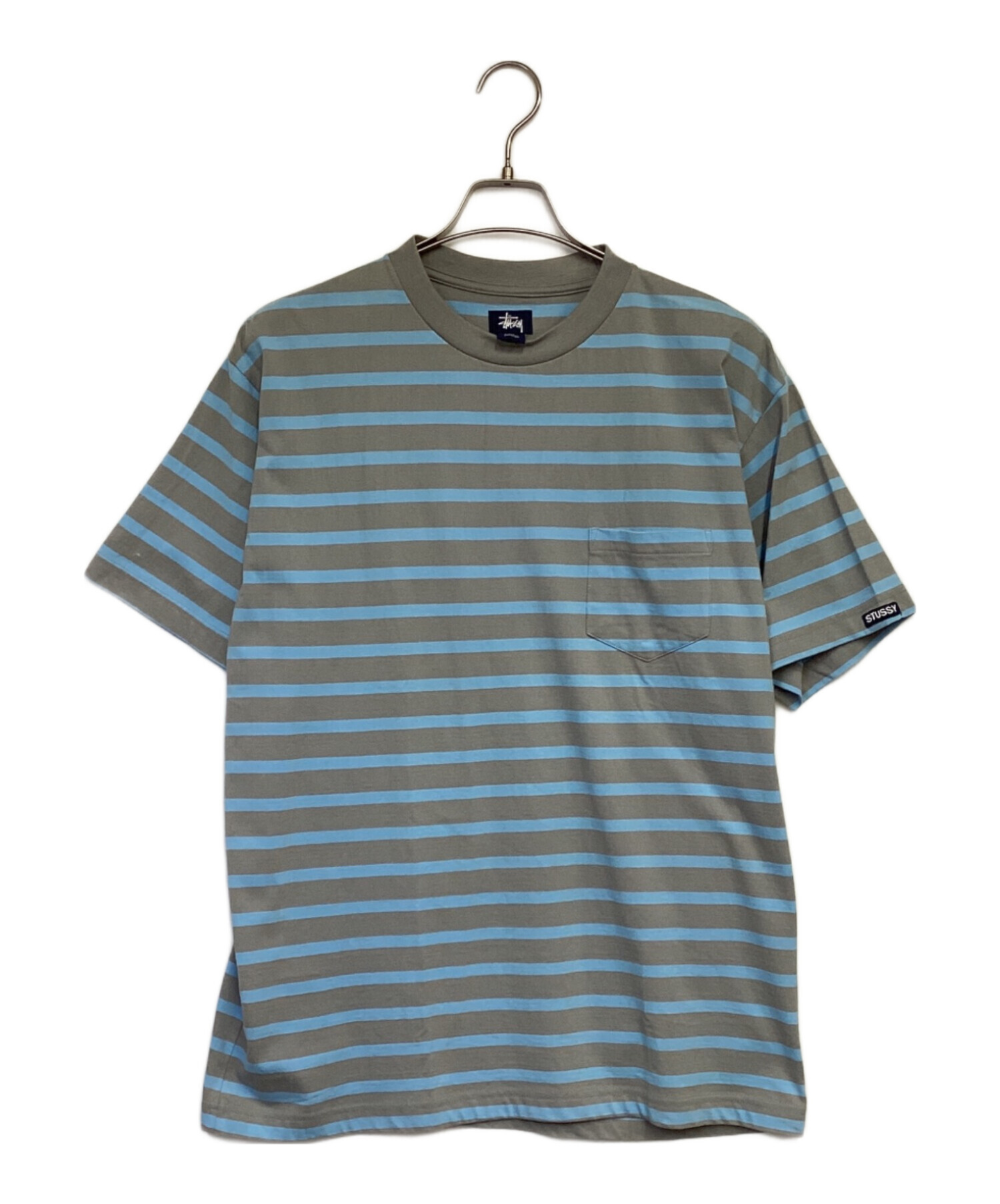 Stussy ネイビー ボーダー Tシャツ 中古・古着通販】stussy (ステューシー) ボーダー 半袖Tシャツ ブルー