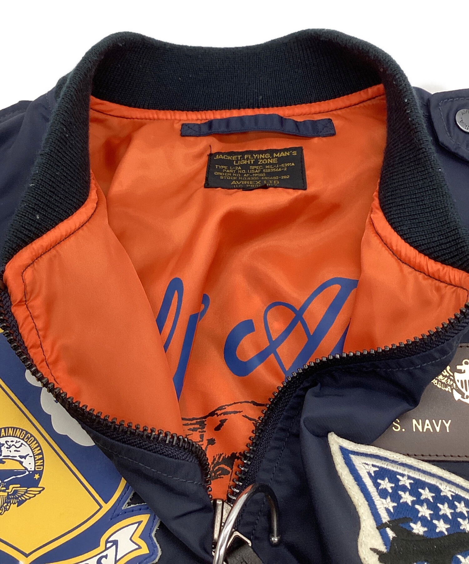 【激レア】L-2B フライトジャケット BLUE ANGELS AVIREX 中古・古着通販】AVIREX (アヴィレックス) L-2B フライト