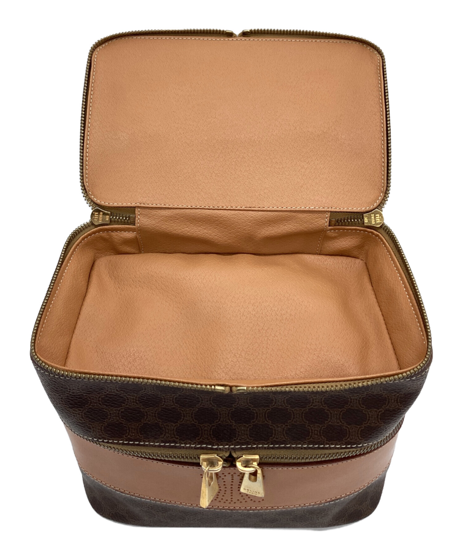 中古・古着通販】CELINE (セリーヌ) マカダム バニティバッグ ブラウン 