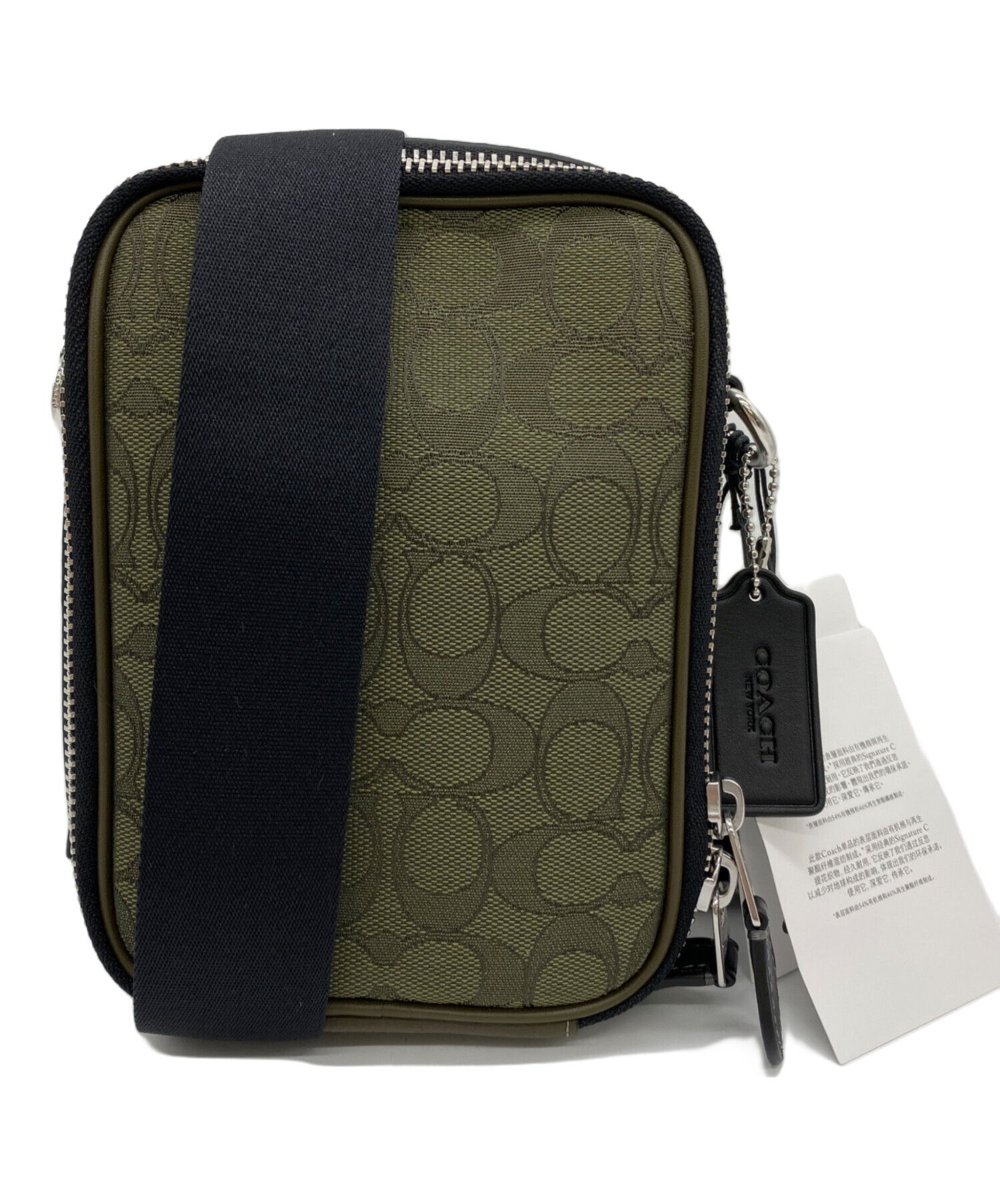 中古・古着通販】COACH (コーチ) ショルダーバッグ グリーン×ブラック 
