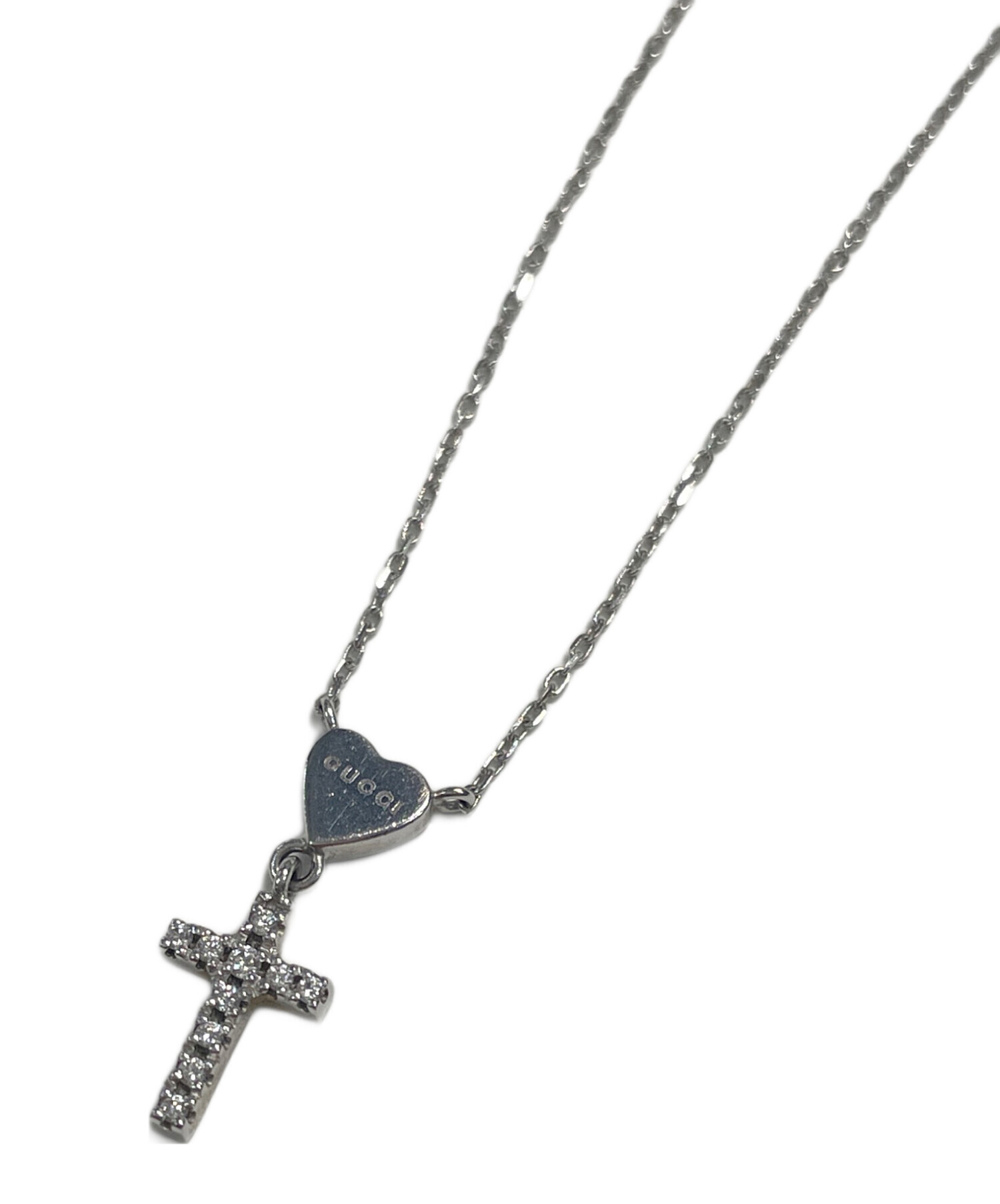 中古・古着通販】GUCCI (グッチ) クロスハートモチーフネックレス 